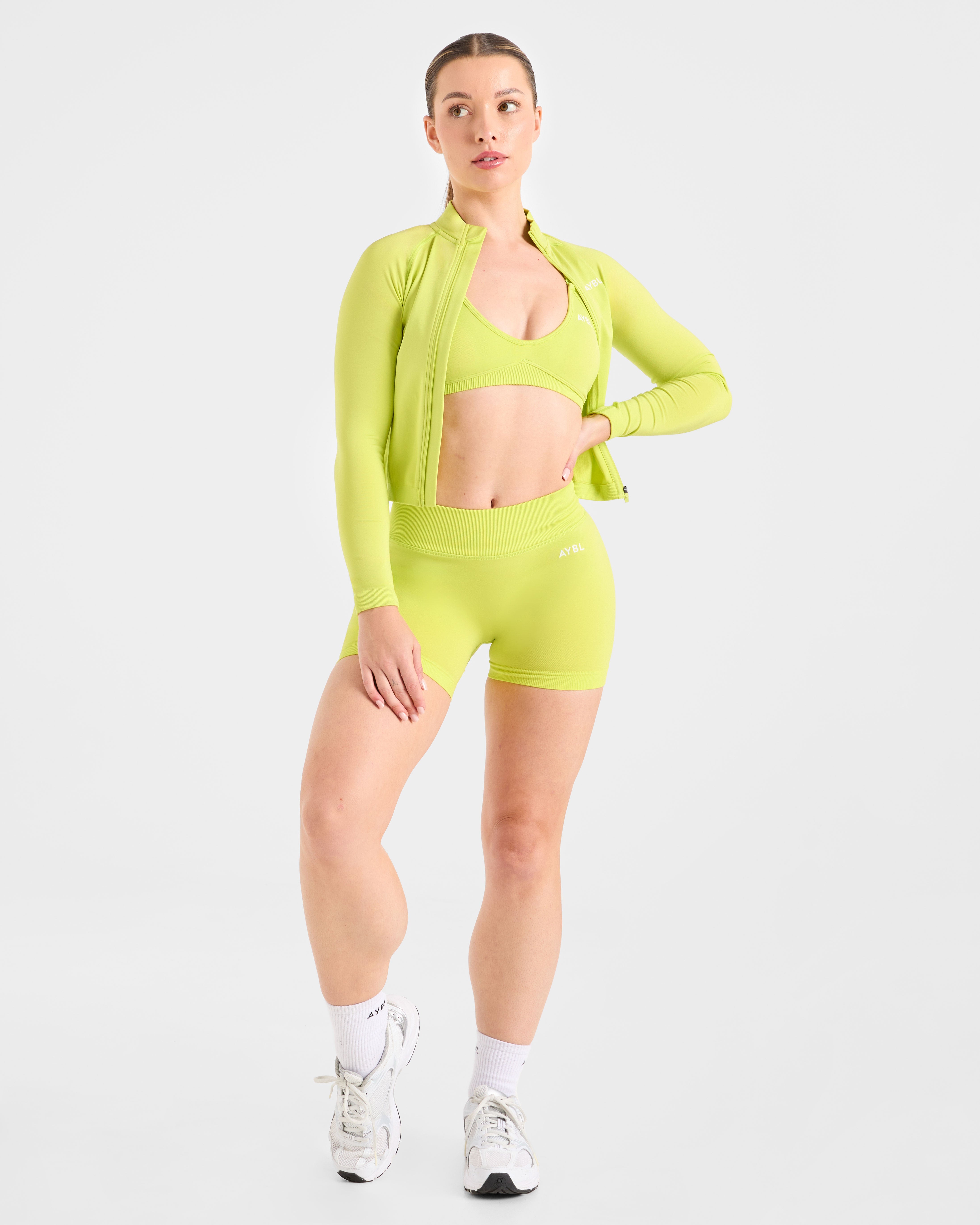 Adapt Seamless Strappy Sports Bra - Lime Grün