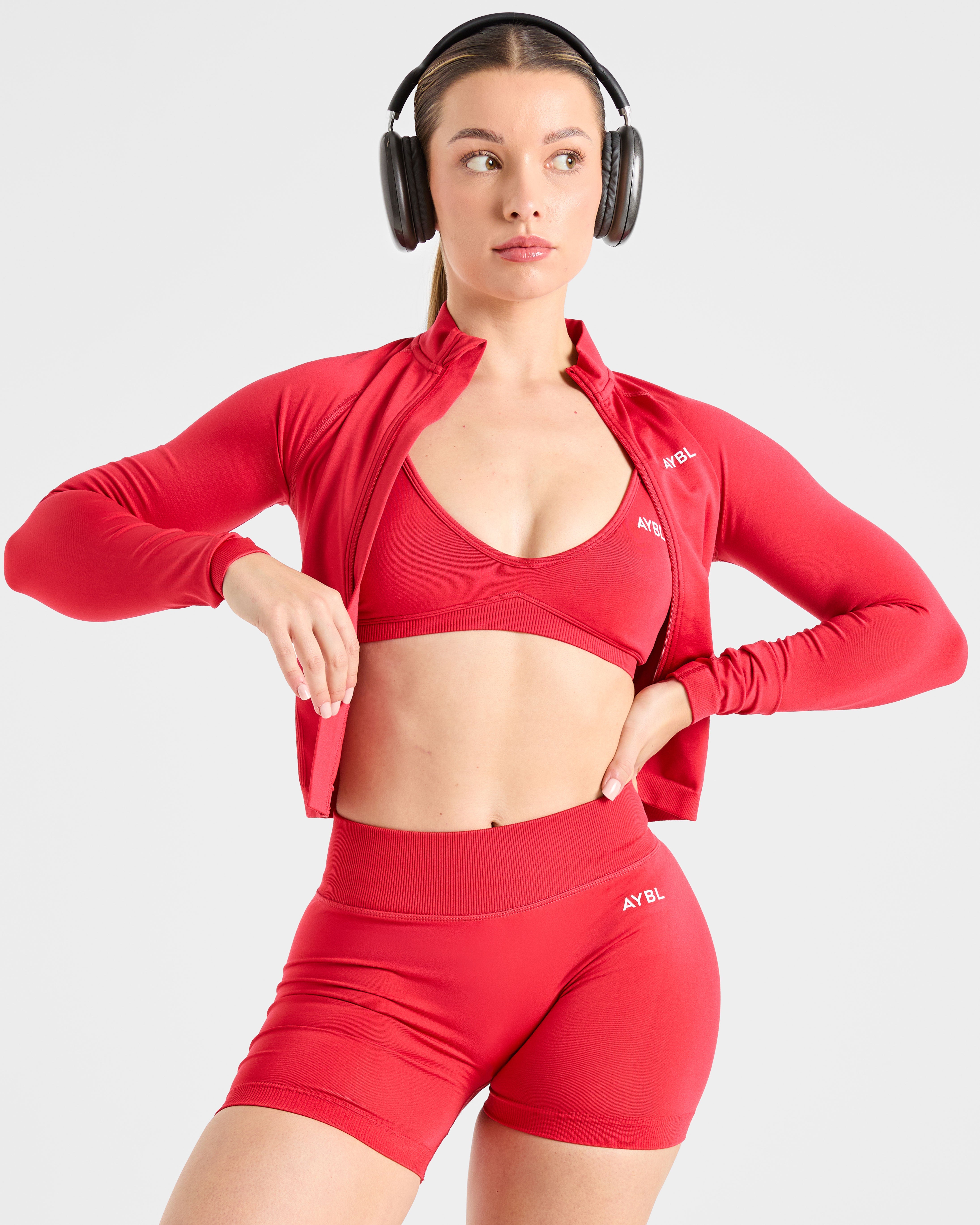 Adapt Seamless Strappy Sports Bra - Salsa Rot
