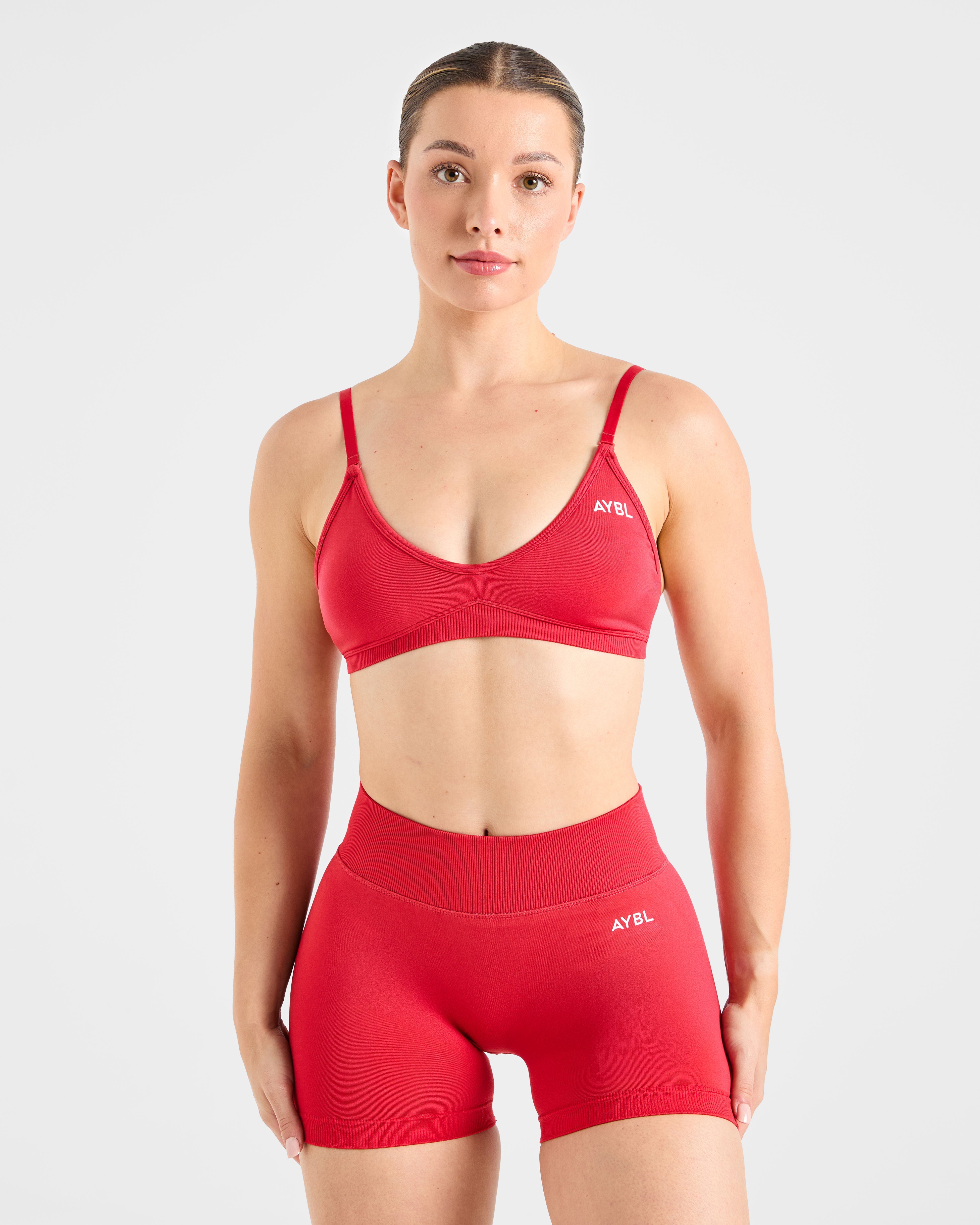 Adapt Seamless Strappy Sports Bra - Salsa Rot