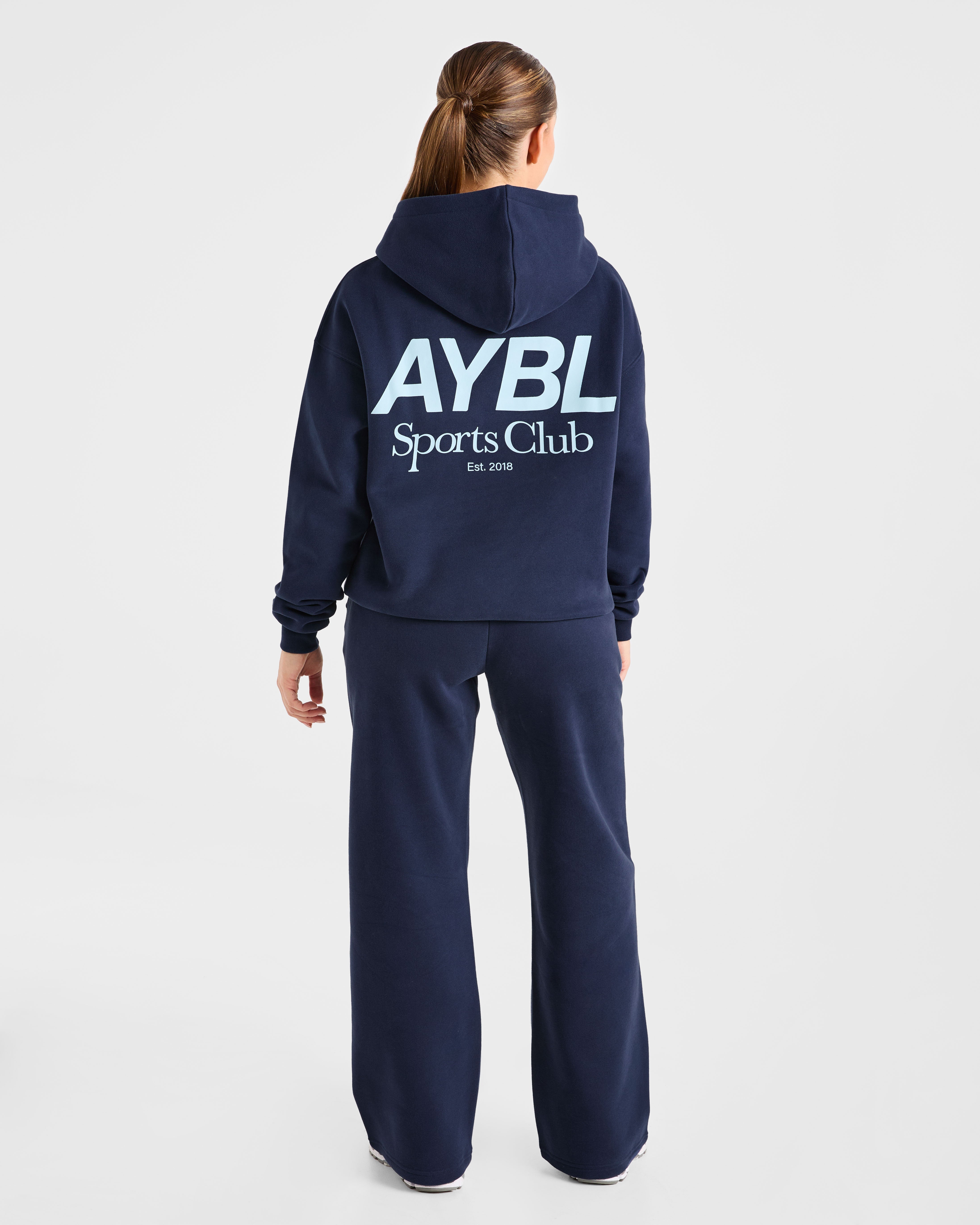 AYBL Sports Club Oversized Straight Leg Joggers - Navy/Blau