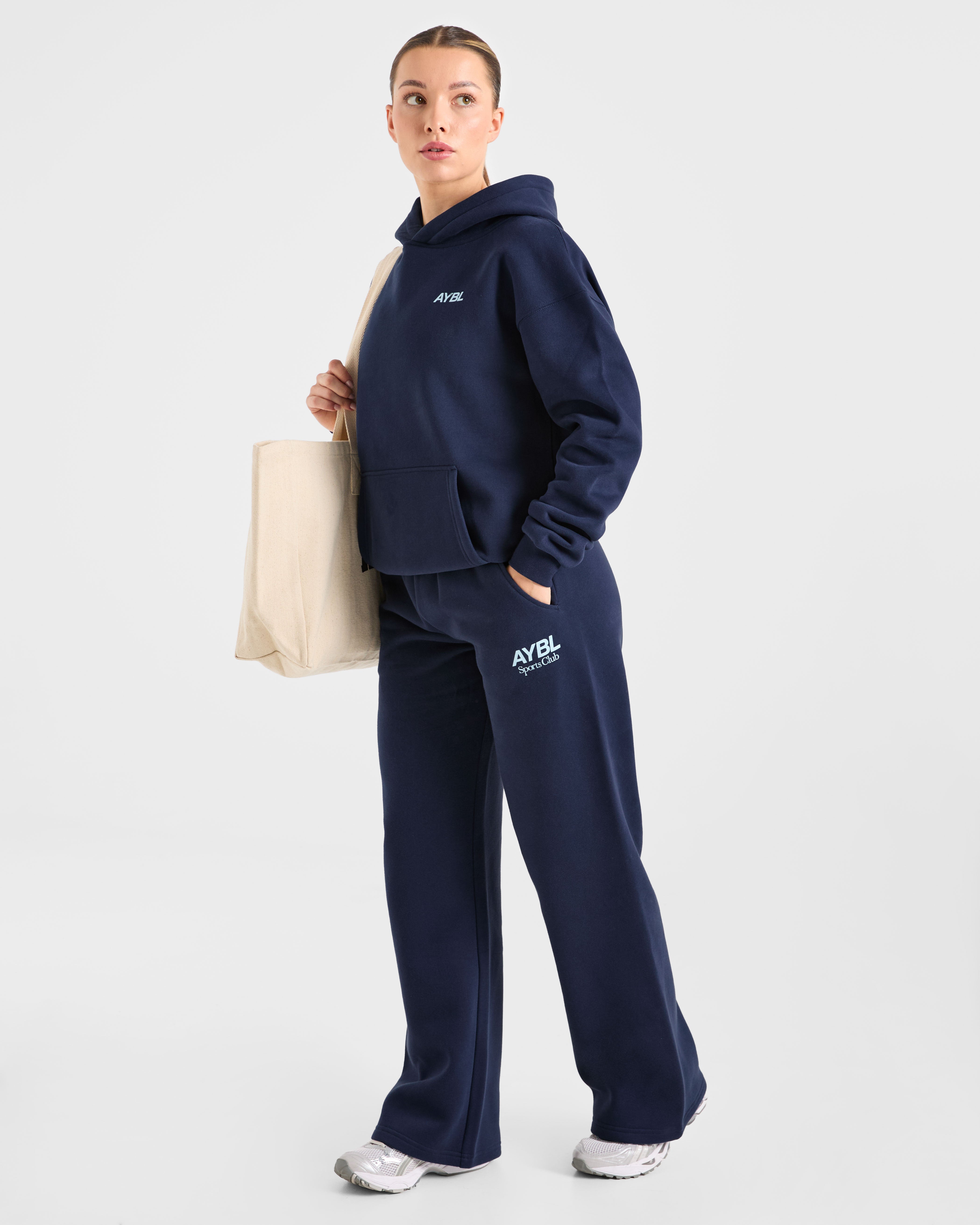 AYBL Sports Club Oversized Straight Leg Joggers - Navy/Blau
