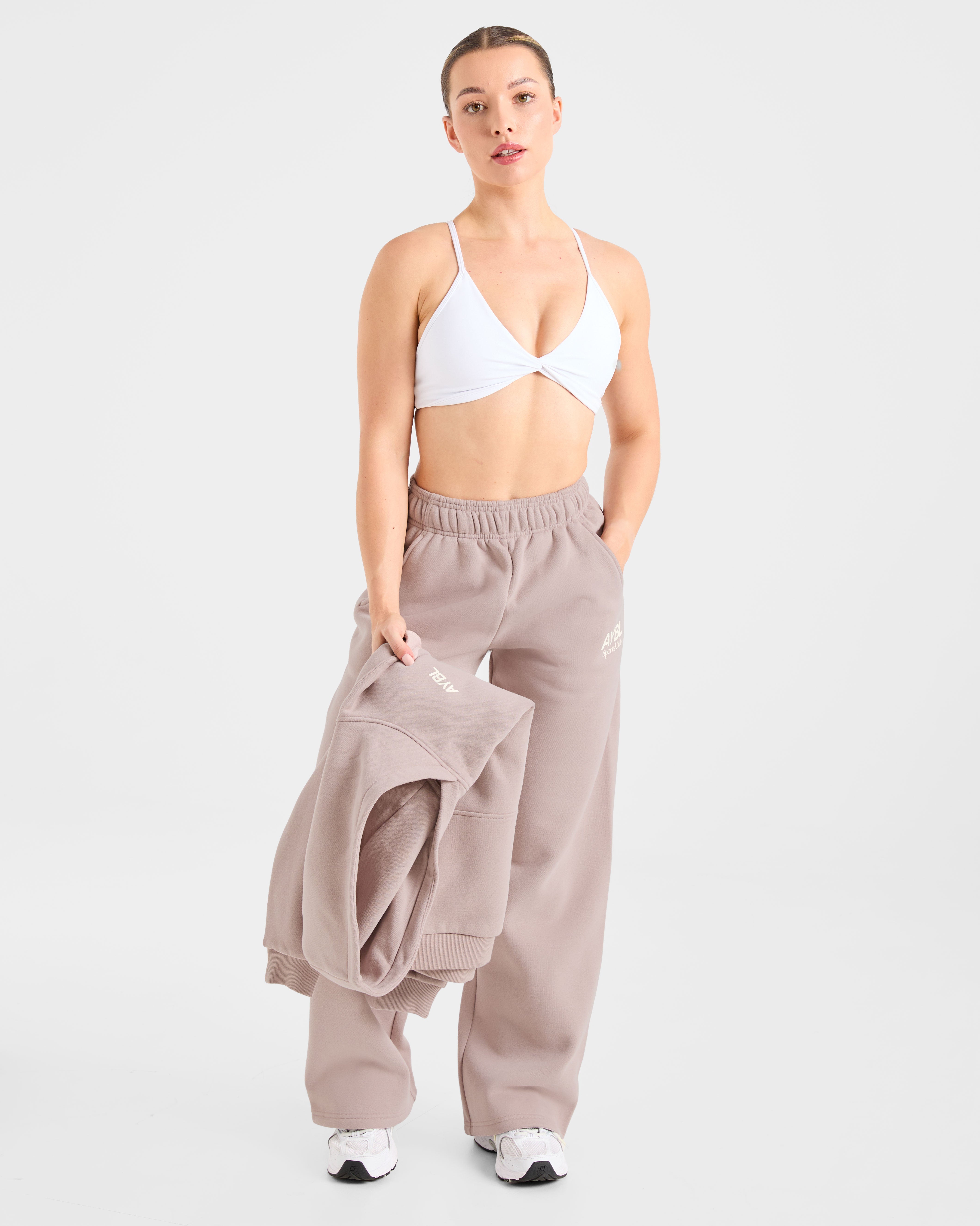 AYBL Sports Club Oversized Straight Leg Joggers - Mink Rosa