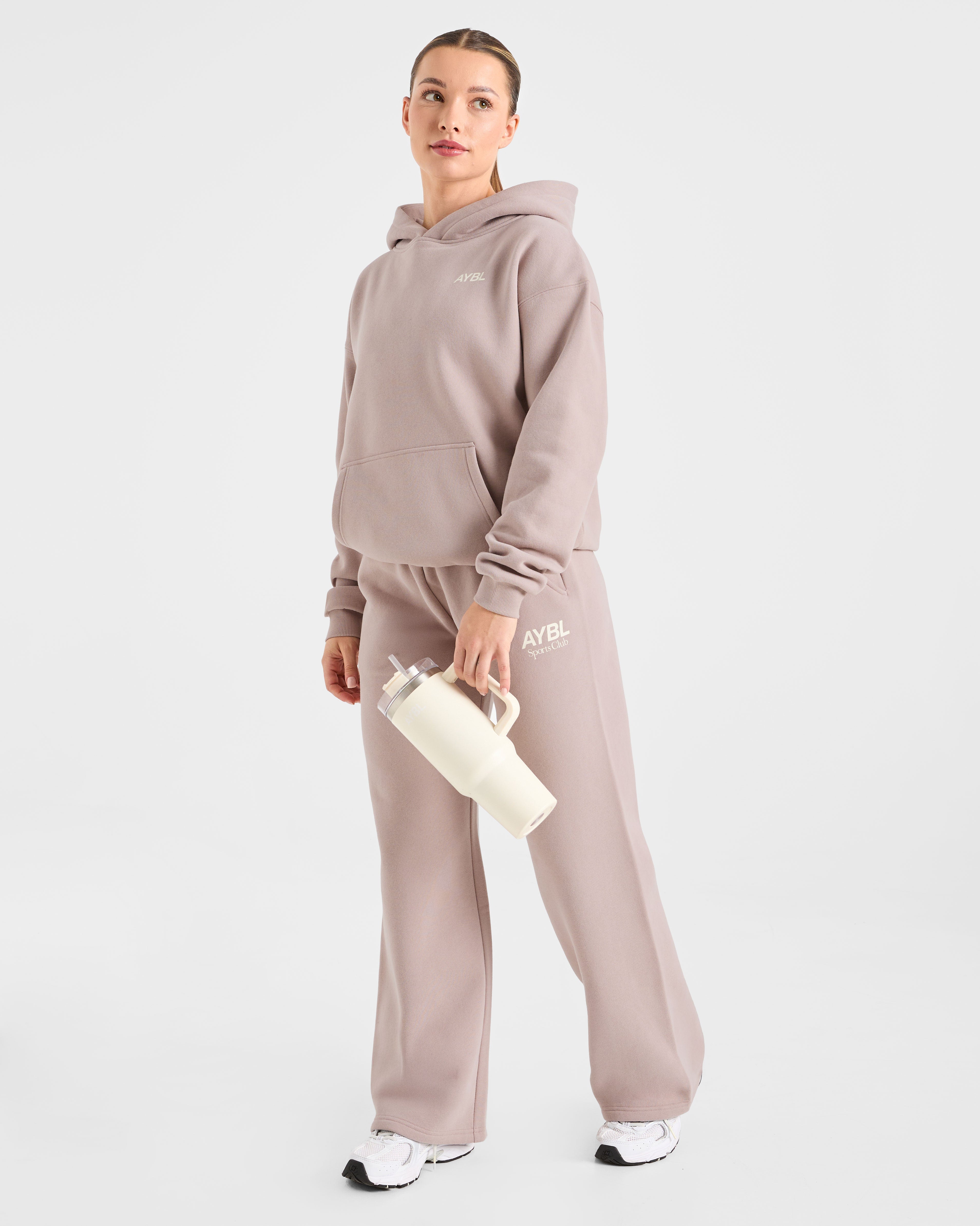 AYBL Sports Club Oversized Straight Leg Joggers - Mink Rosa