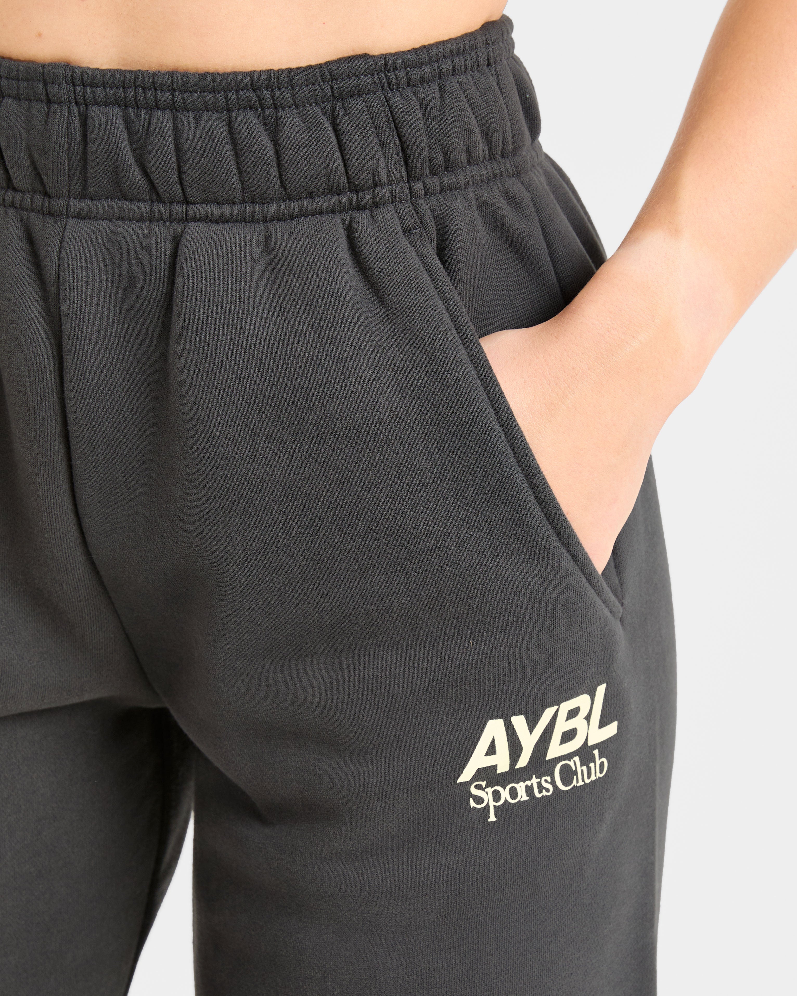 AYBL Sports Club Oversized Straight Leg Joggers - Charcoal/Gelb