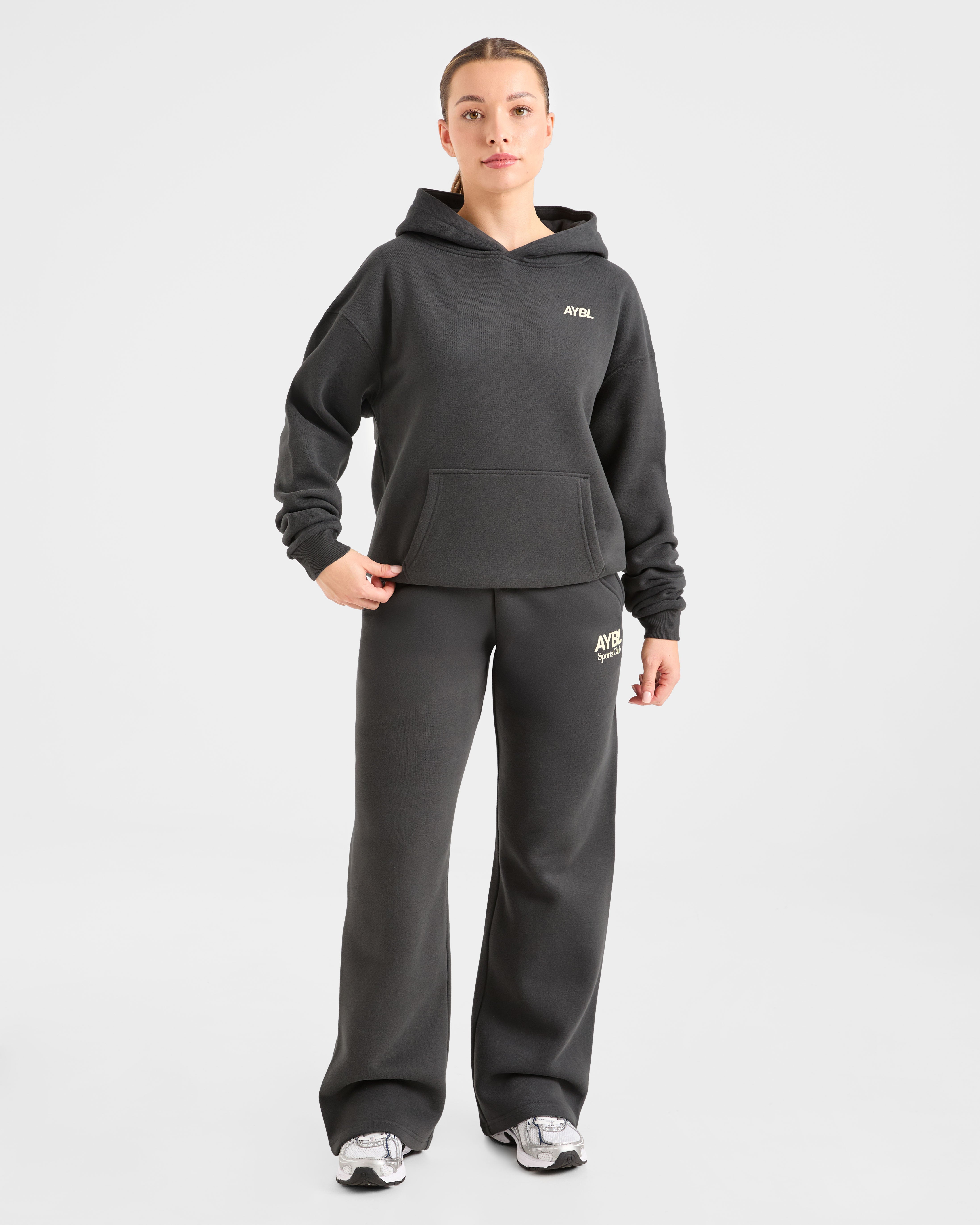 AYBL Sports Club Oversized Hoodie - Charcoal/Gelb