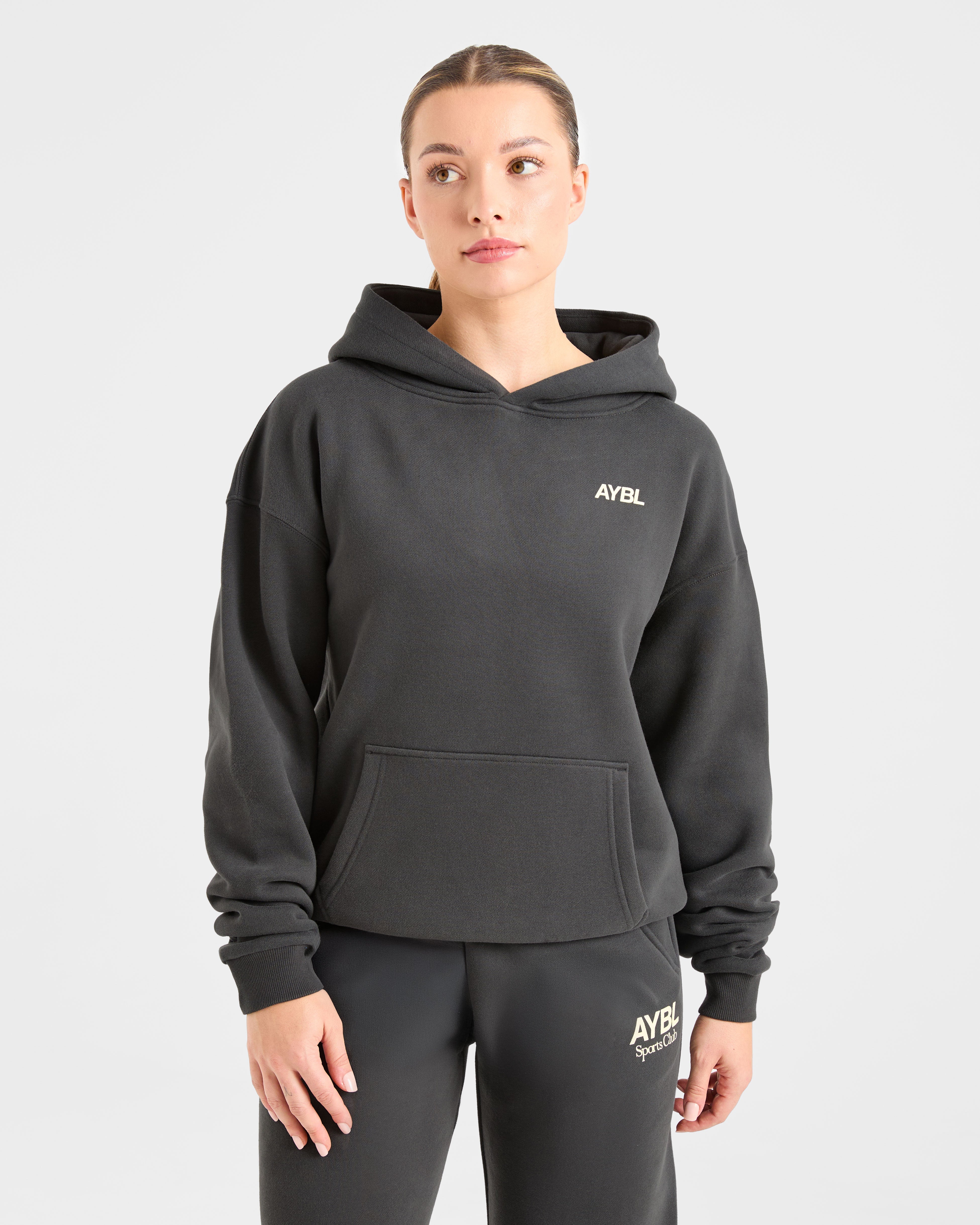 AYBL Sports Club Oversized Hoodie - Charcoal/Gelb