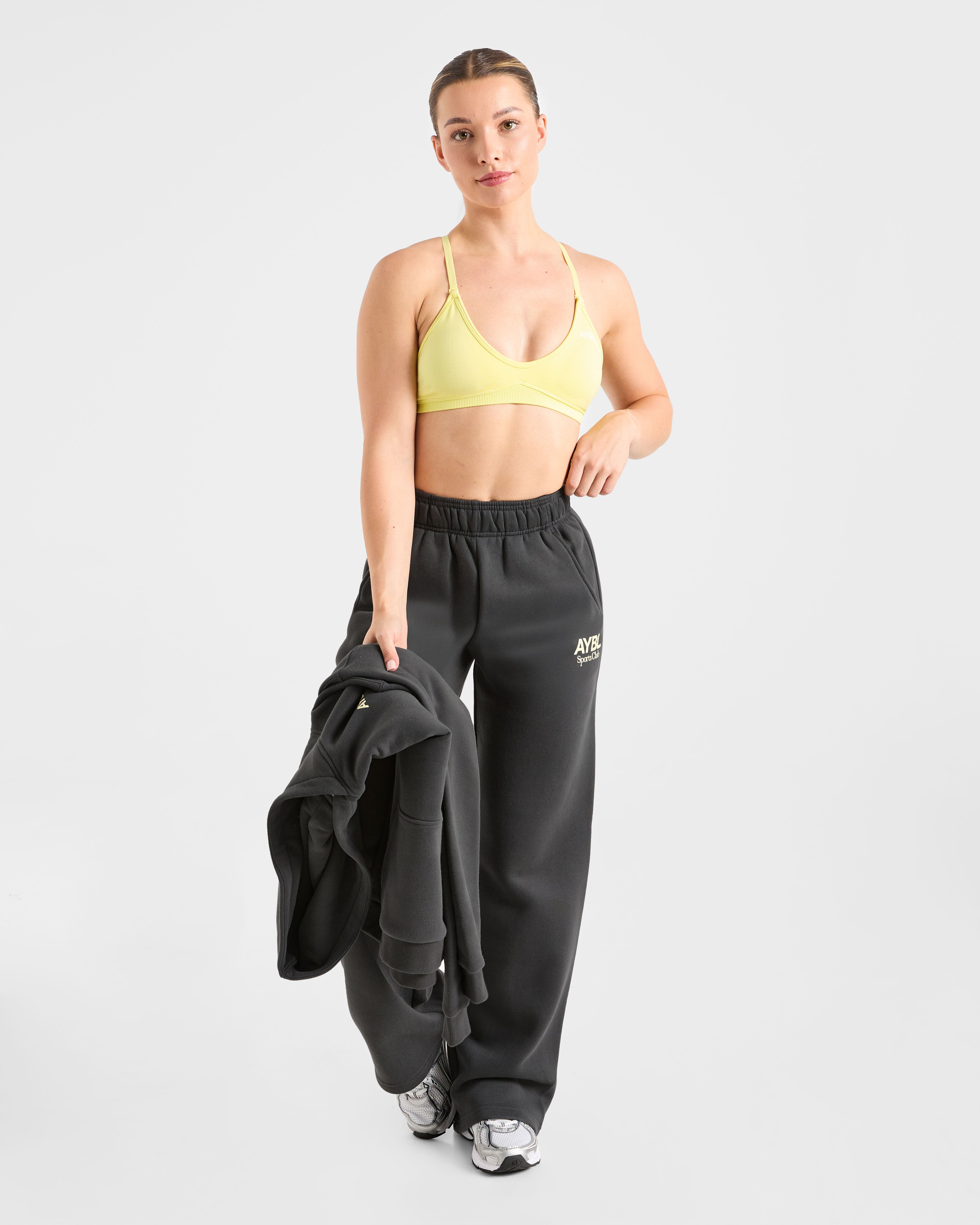 AYBL Sports Club Oversized Straight Leg Joggers - Charcoal/Gelb