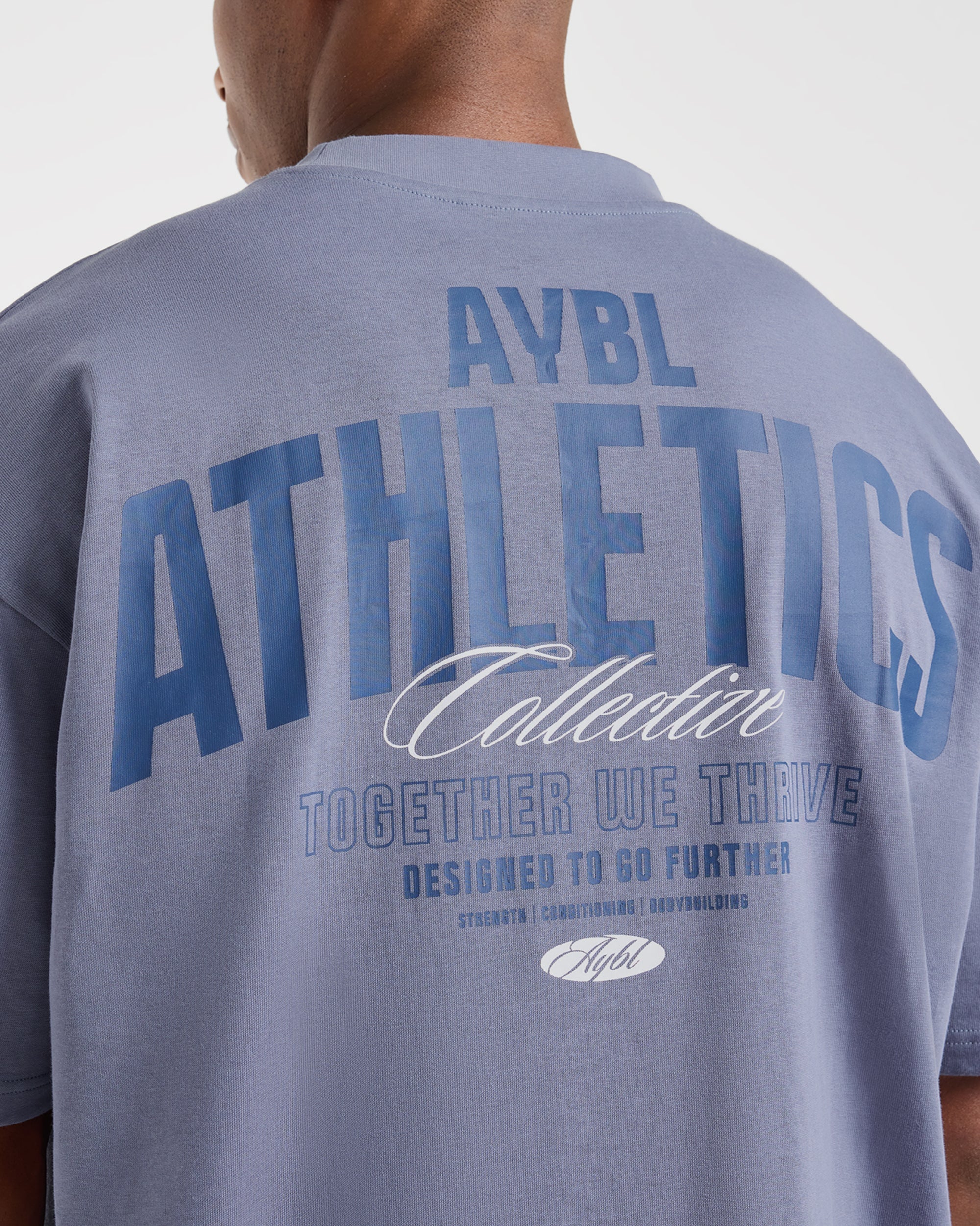 Script Collective Oversized T Shirt - Titanium Blau