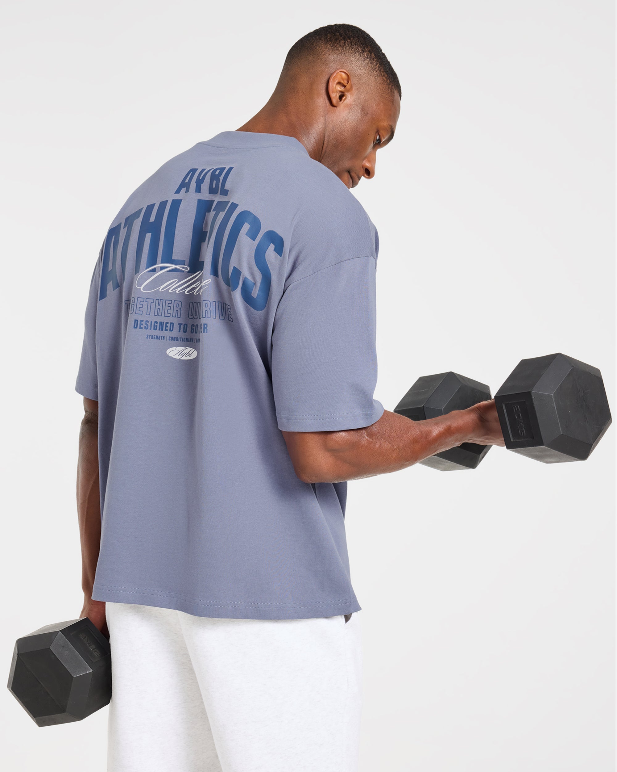 Script Collective Oversized T Shirt - Titanium Blau