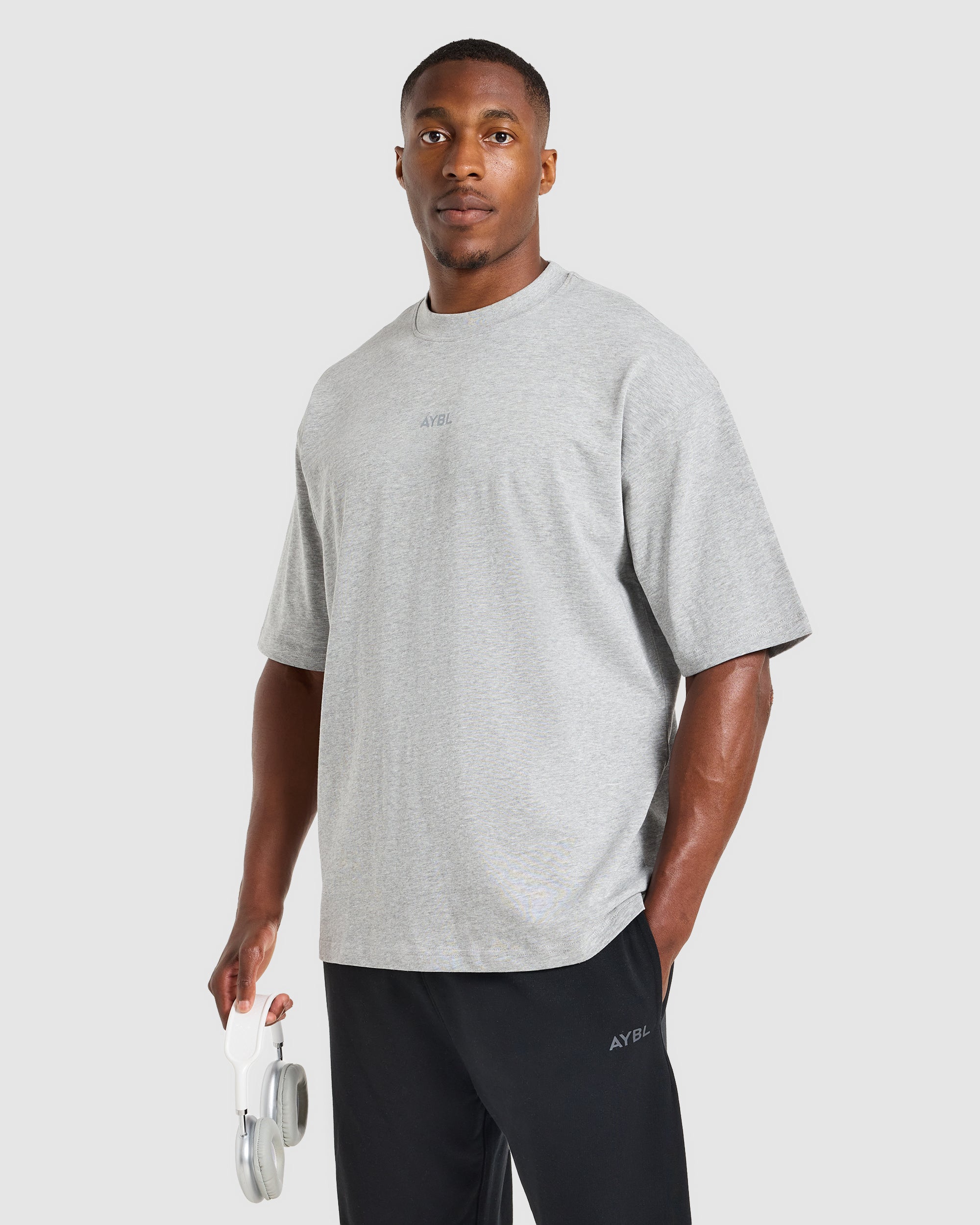 Craft Oversized T Shirt - Mid Marl Grau