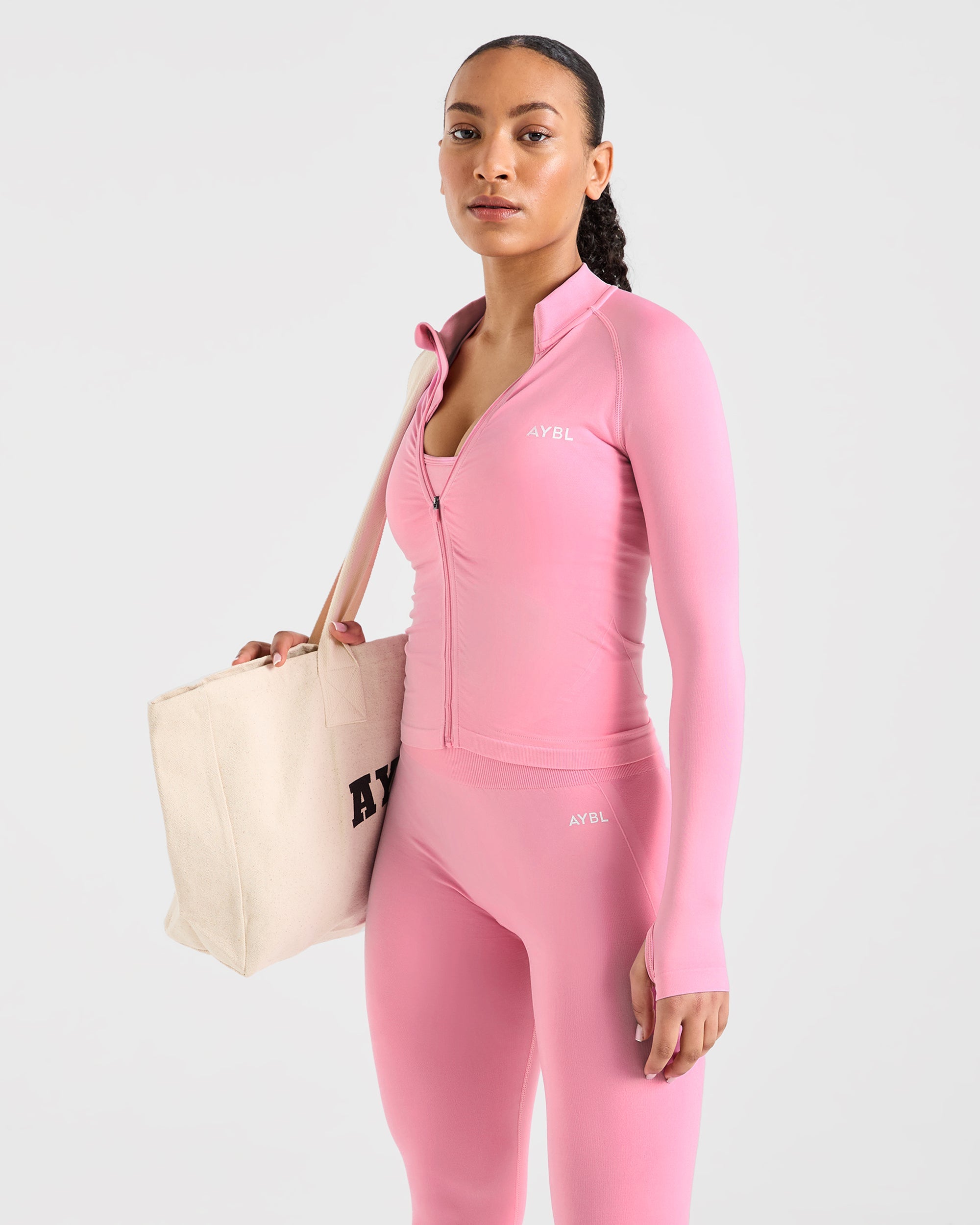 Empower Seamless Full Zip Jacket - Baby Rosa