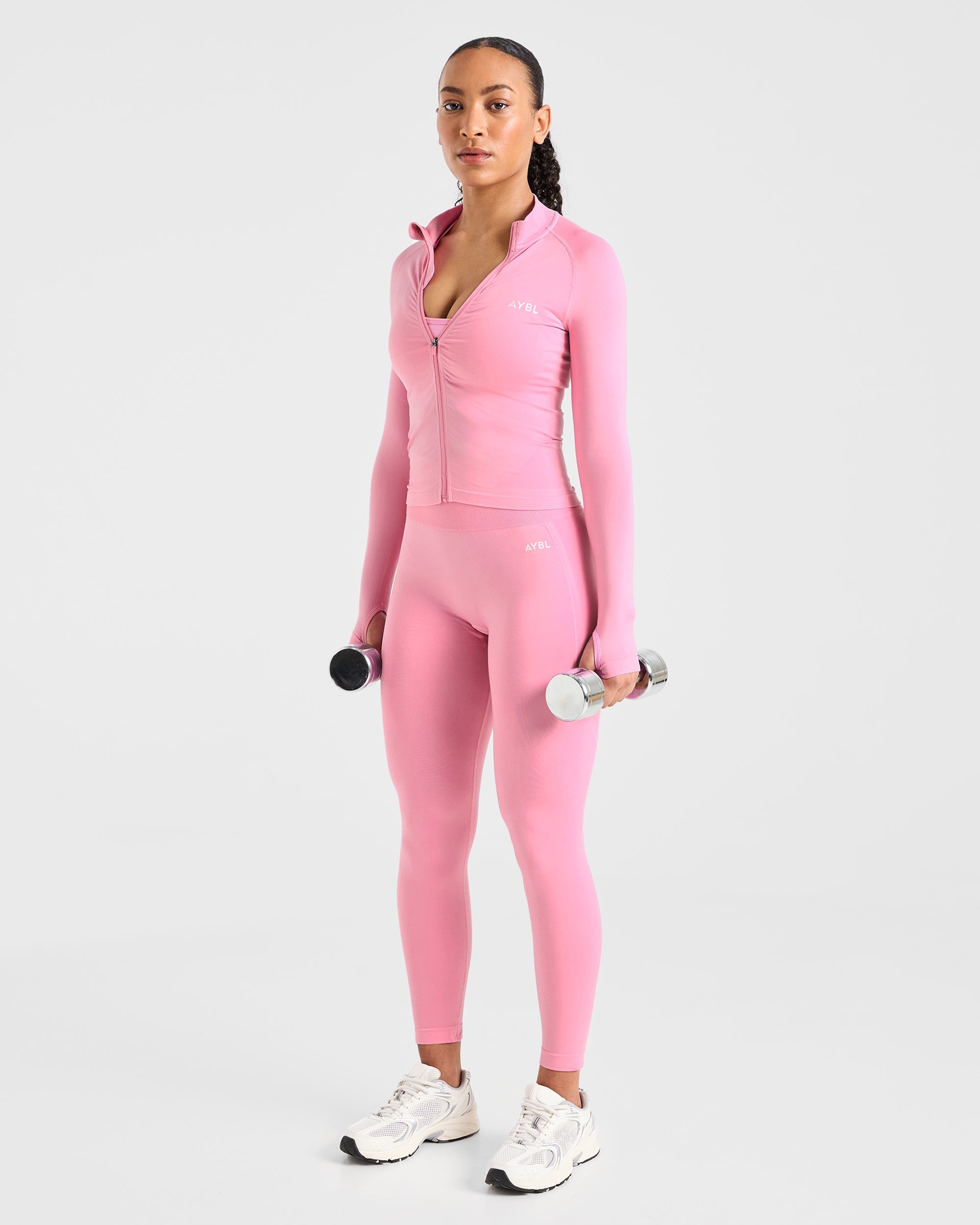 Empower Seamless Full Zip Jacket - Baby Rosa