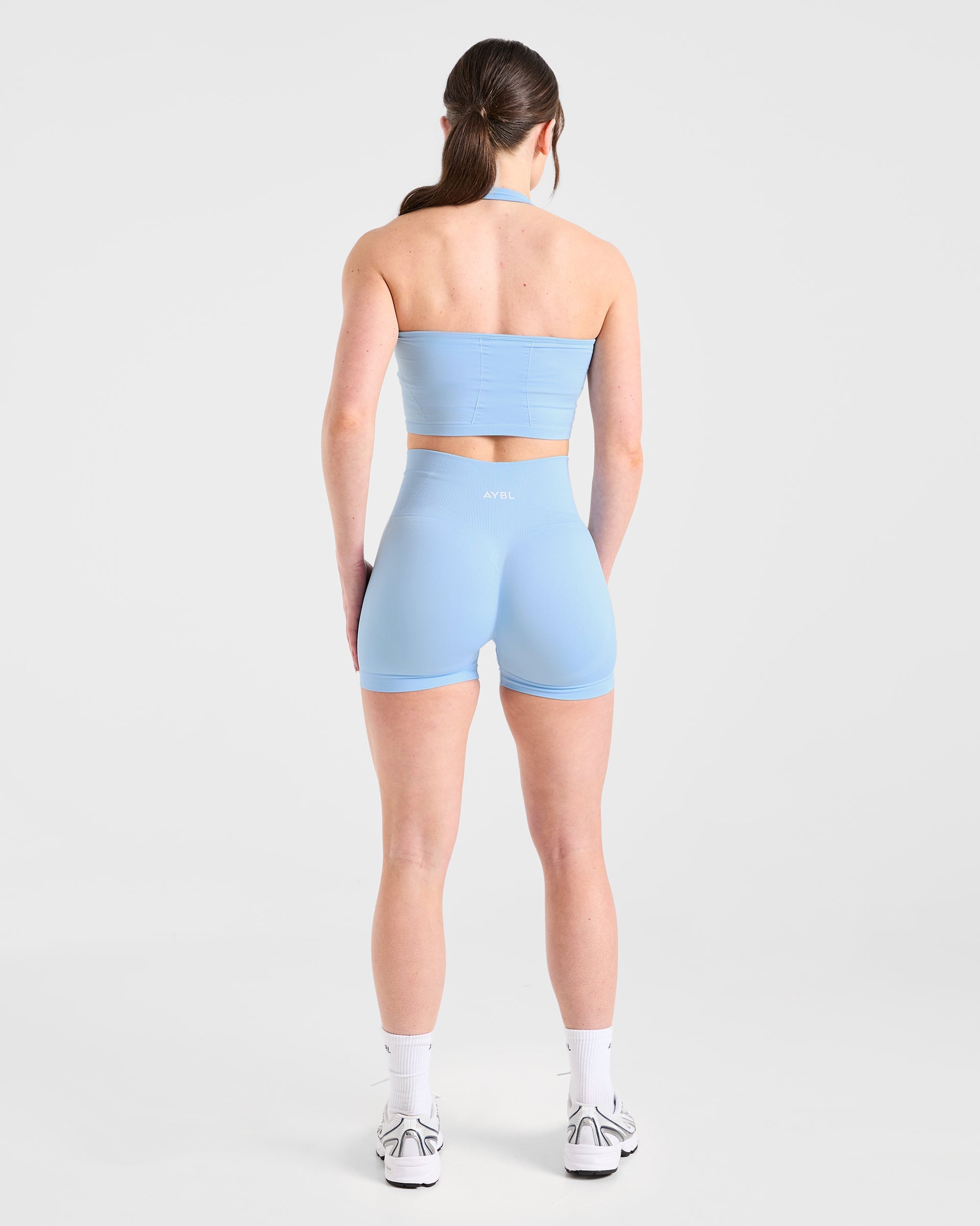 Empower Seamless Halterneck Crop Top - Sky Blau