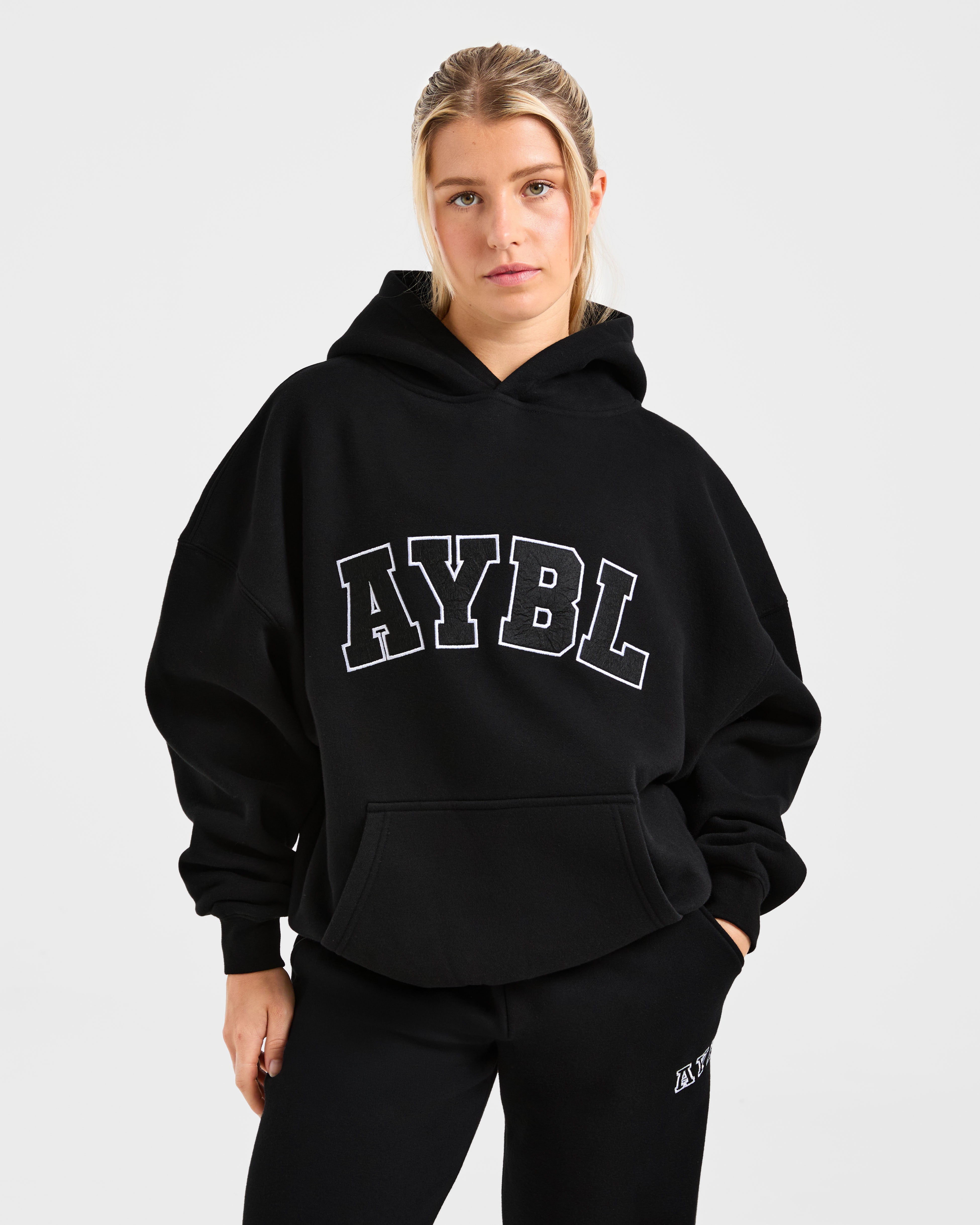 Varsity 2.0 Oversized Hoodie - Schwarz