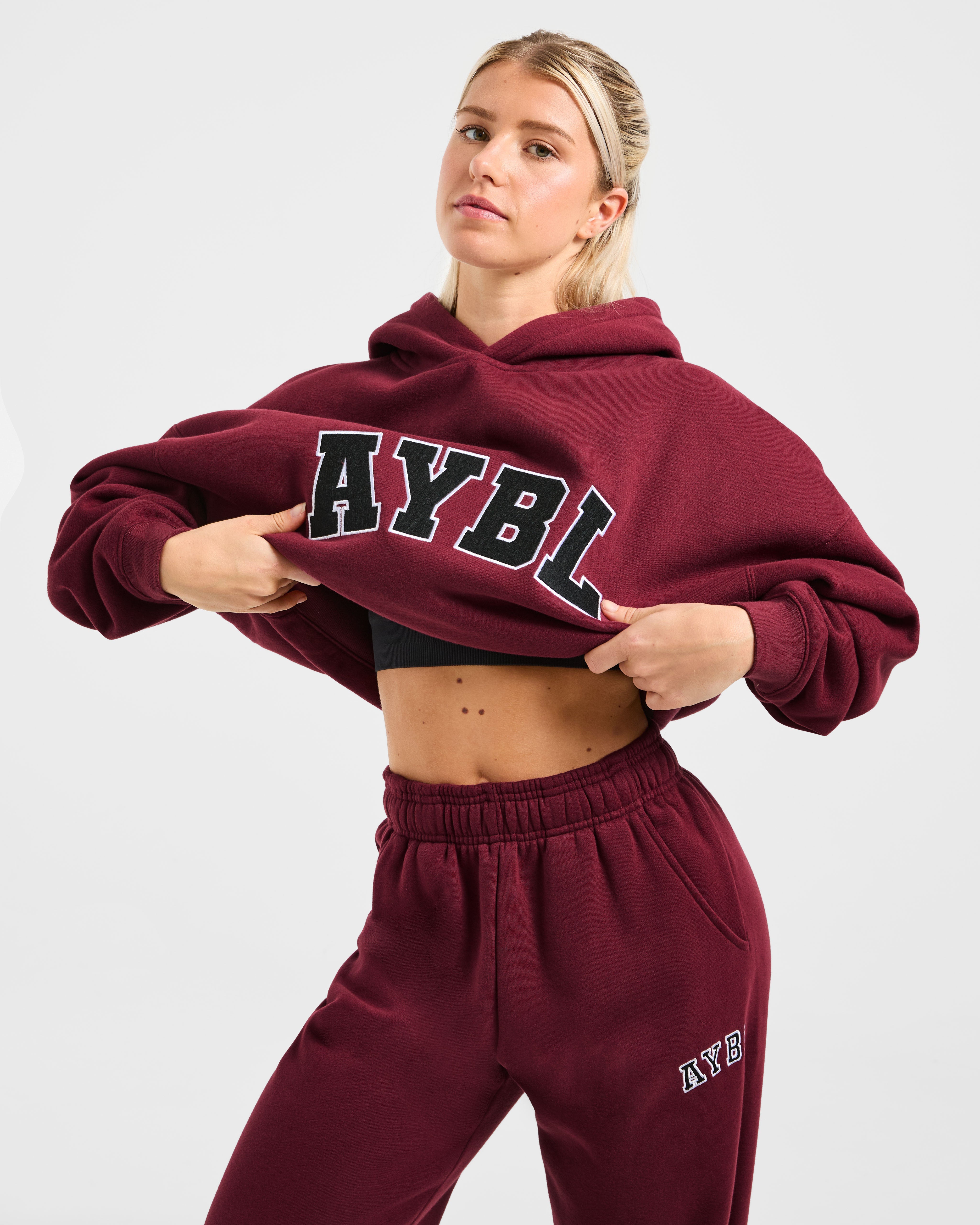 Varsity 2.0 Oversized Hoodie - Rot Wine