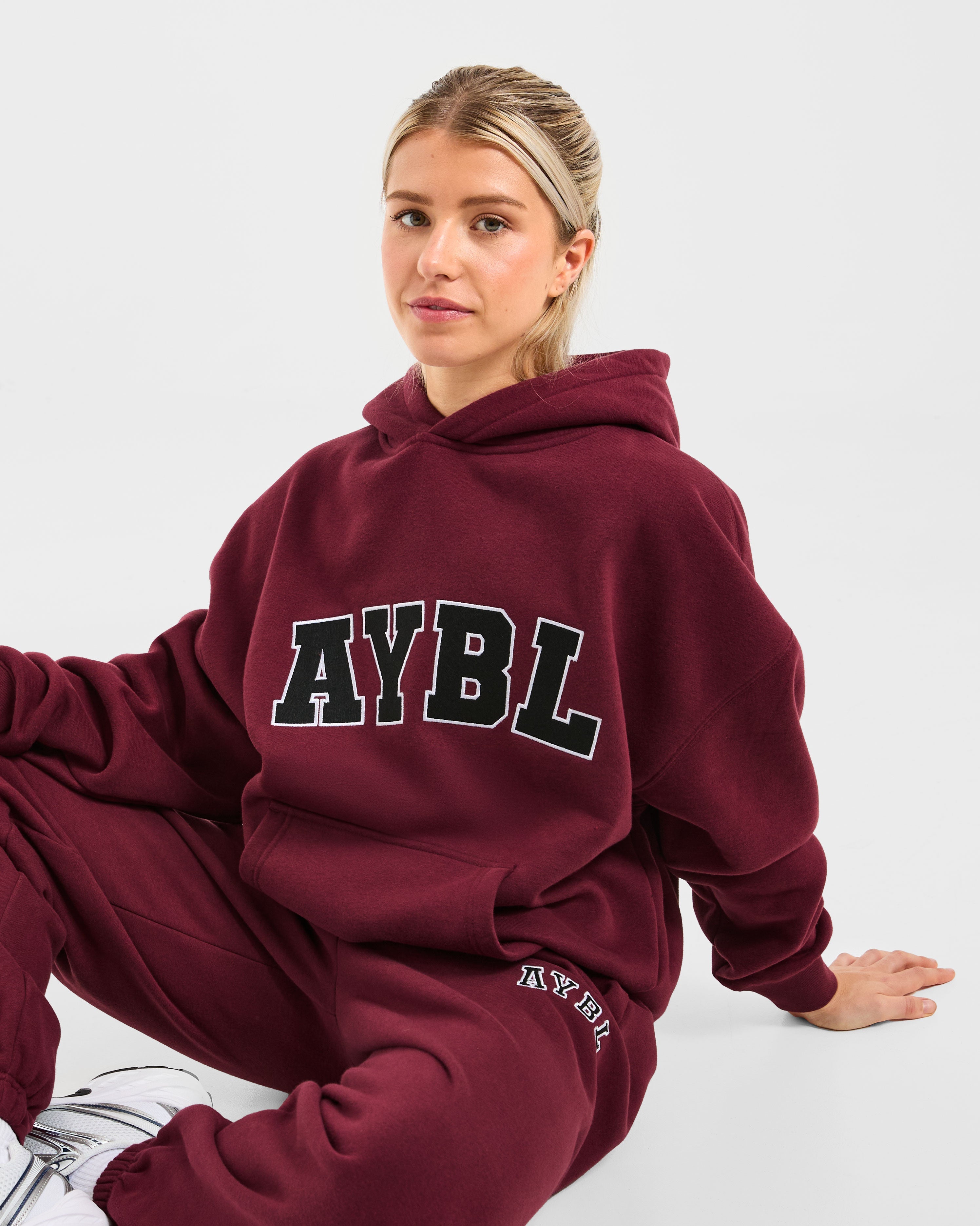 Varsity 2.0 Oversized Hoodie - Rot Wine