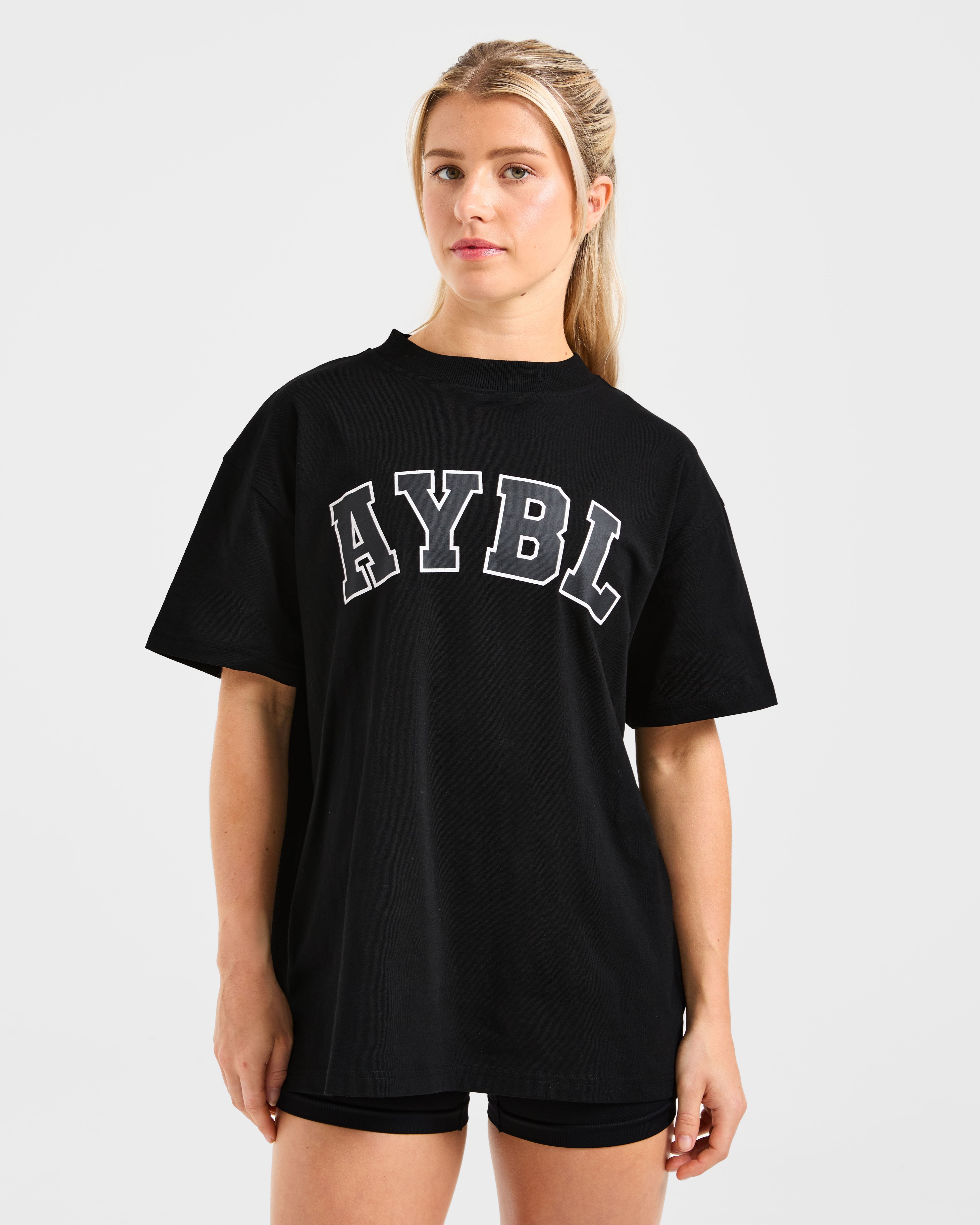 Varsity 2.0 Oversized T Shirt - Schwarz