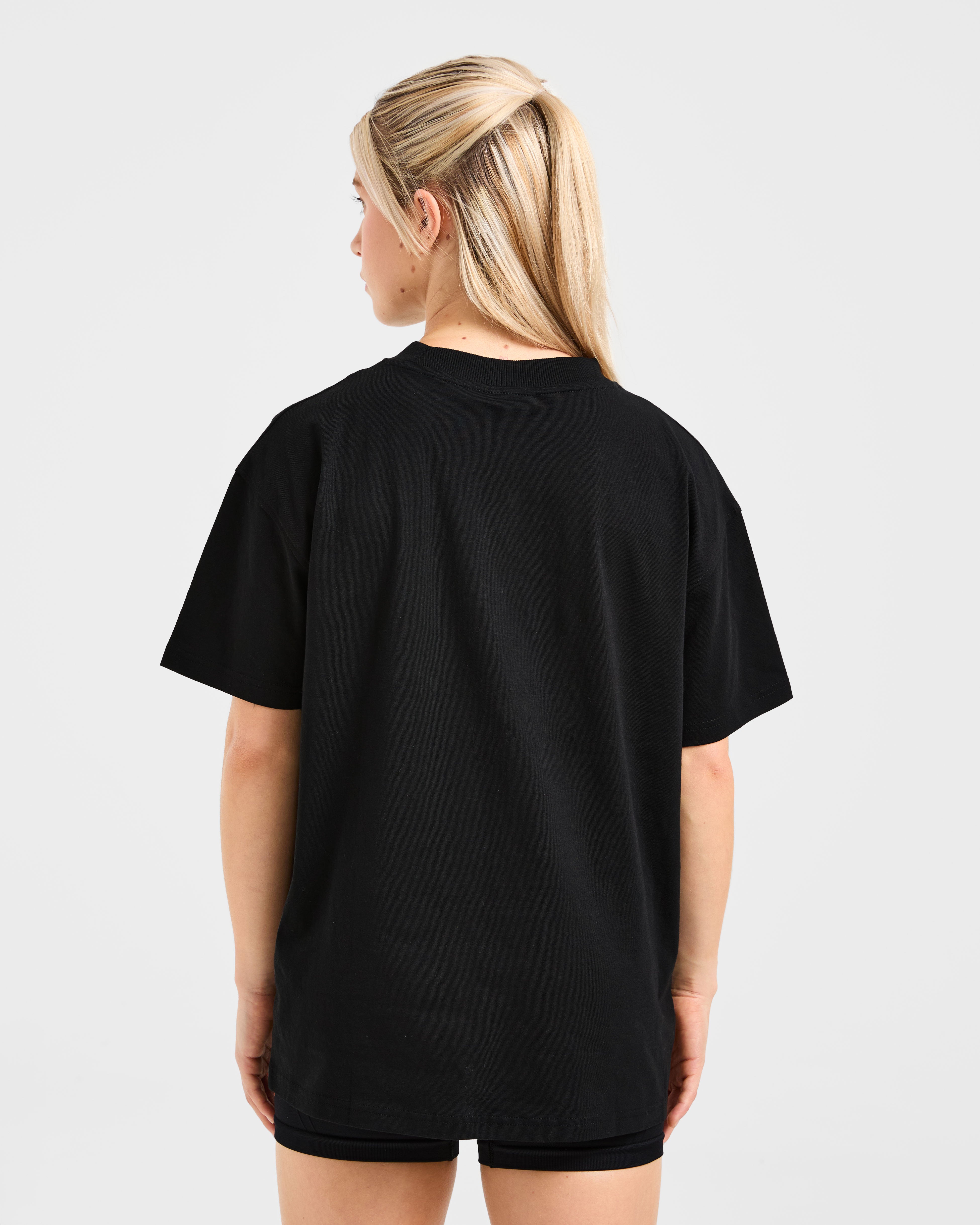 Varsity 2.0 Oversized T Shirt - Schwarz