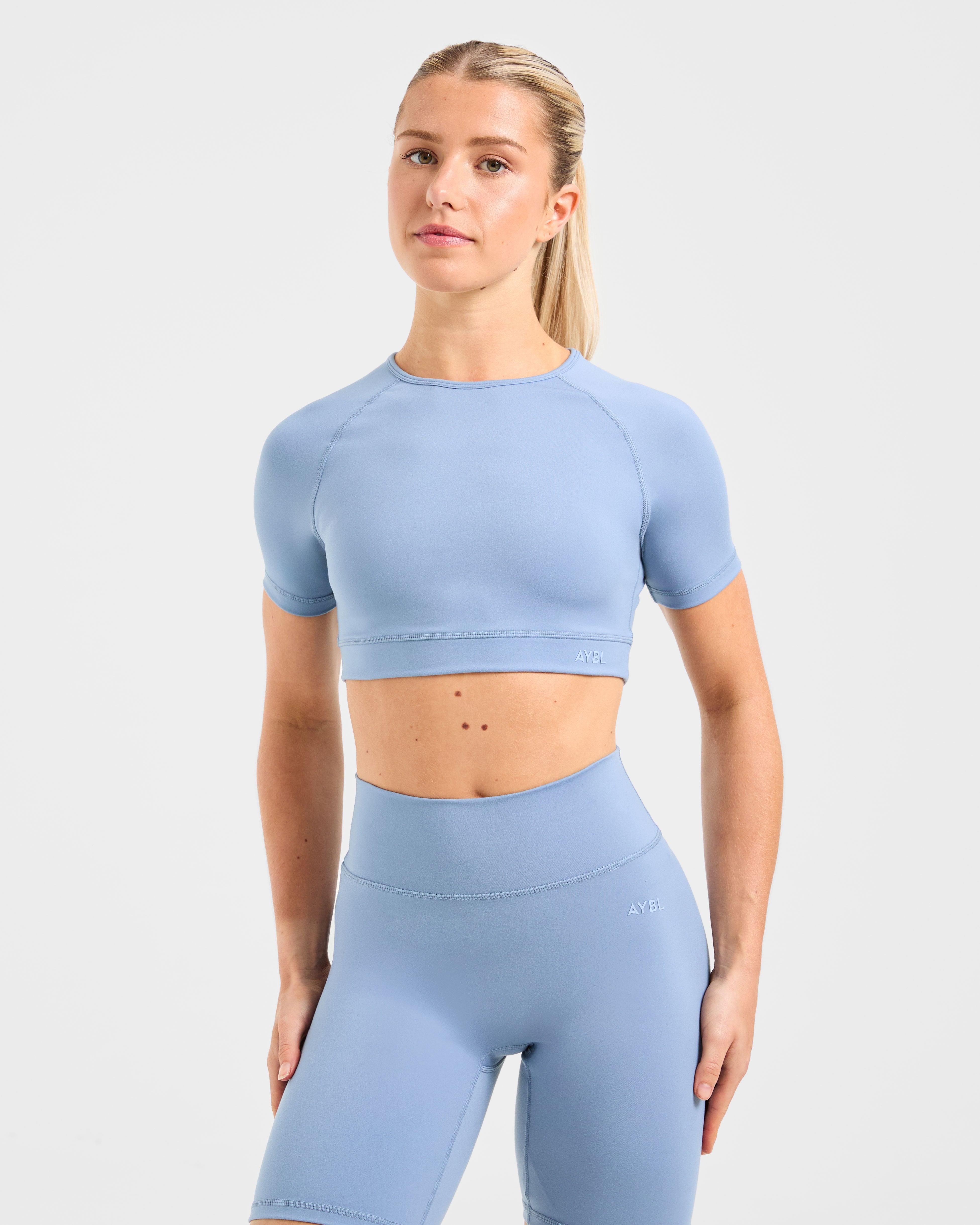 Staple Crop Top - Slate Blau