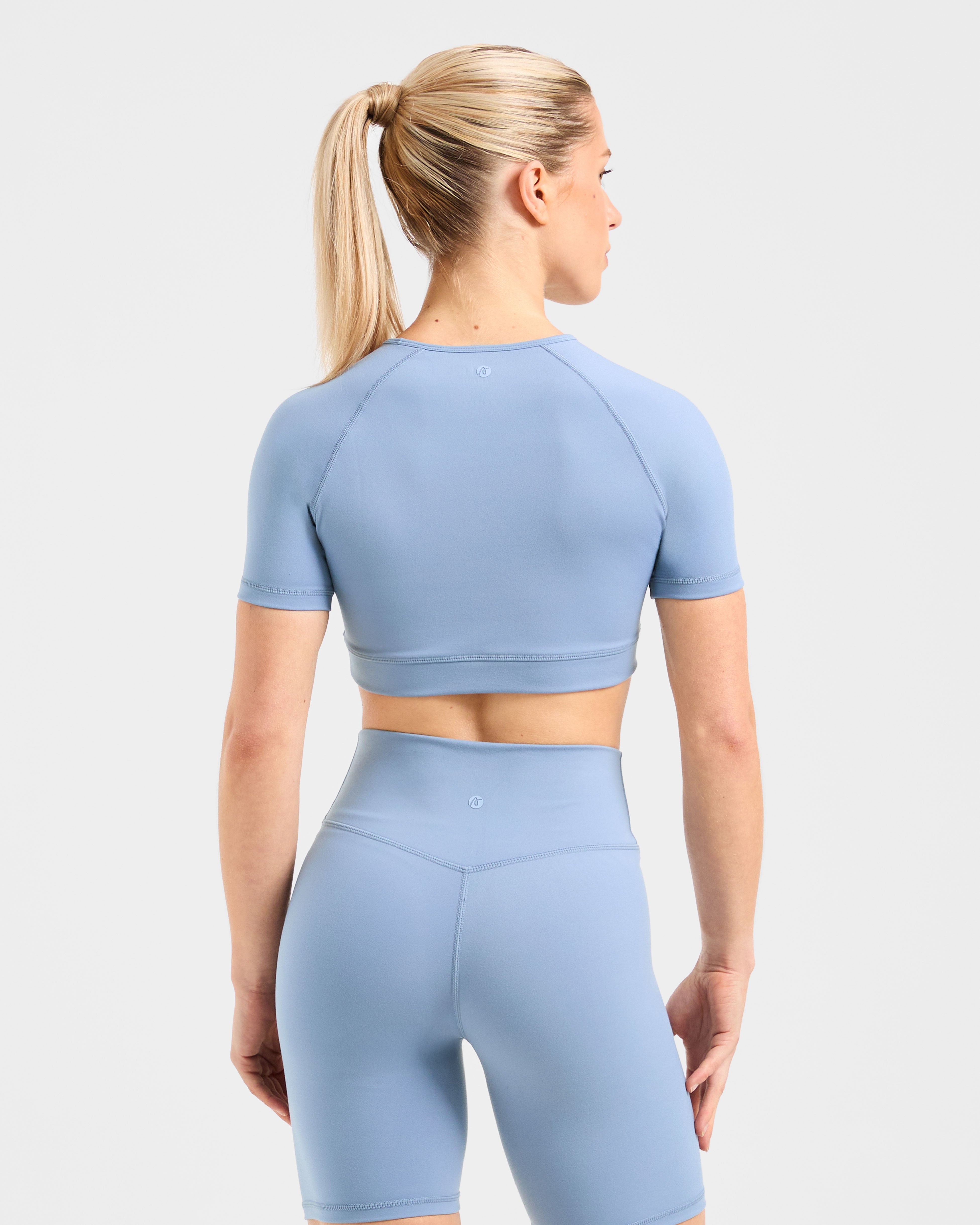 Staple Crop Top - Slate Blau