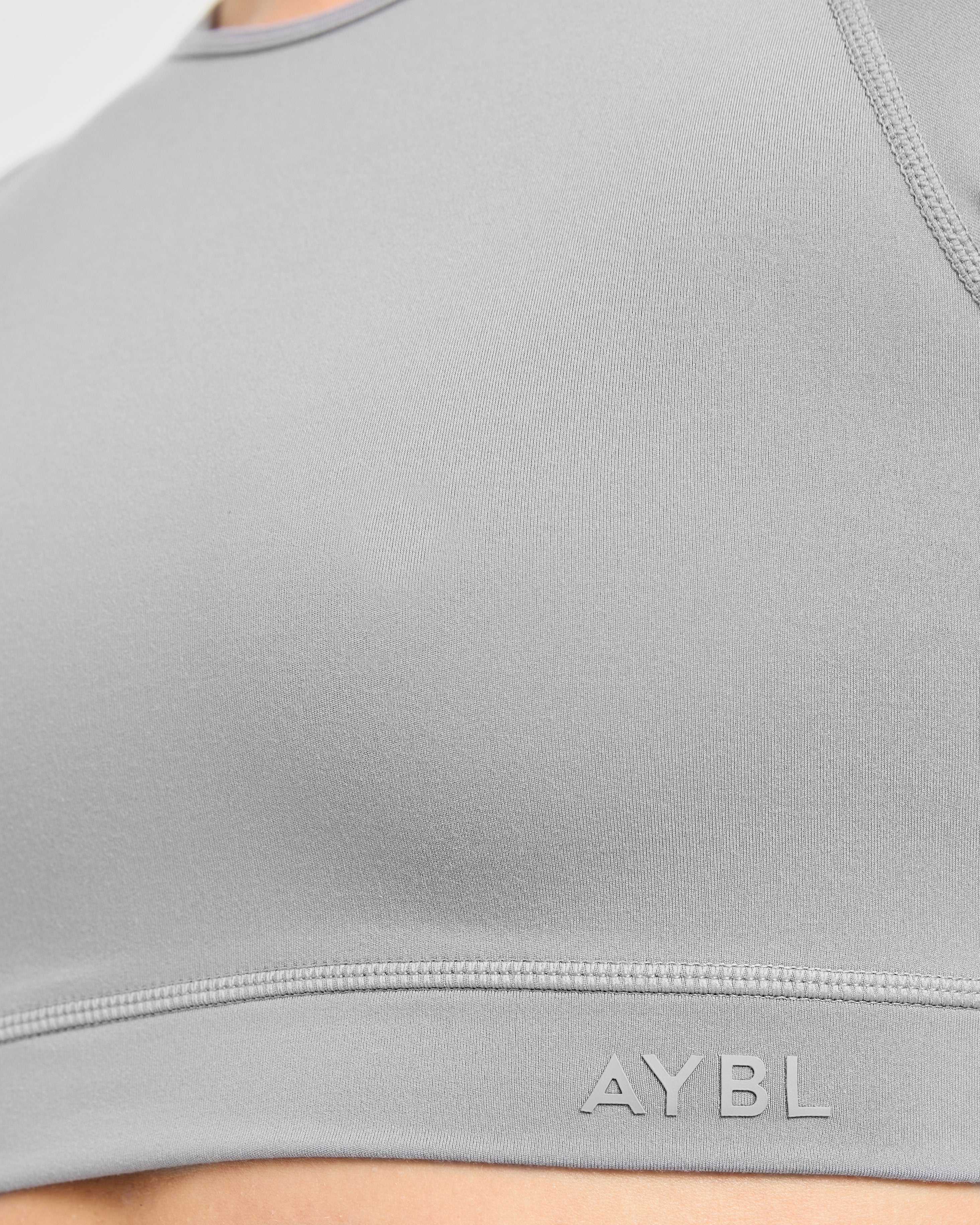 Staple Long Sleeve Crop Top - Grau