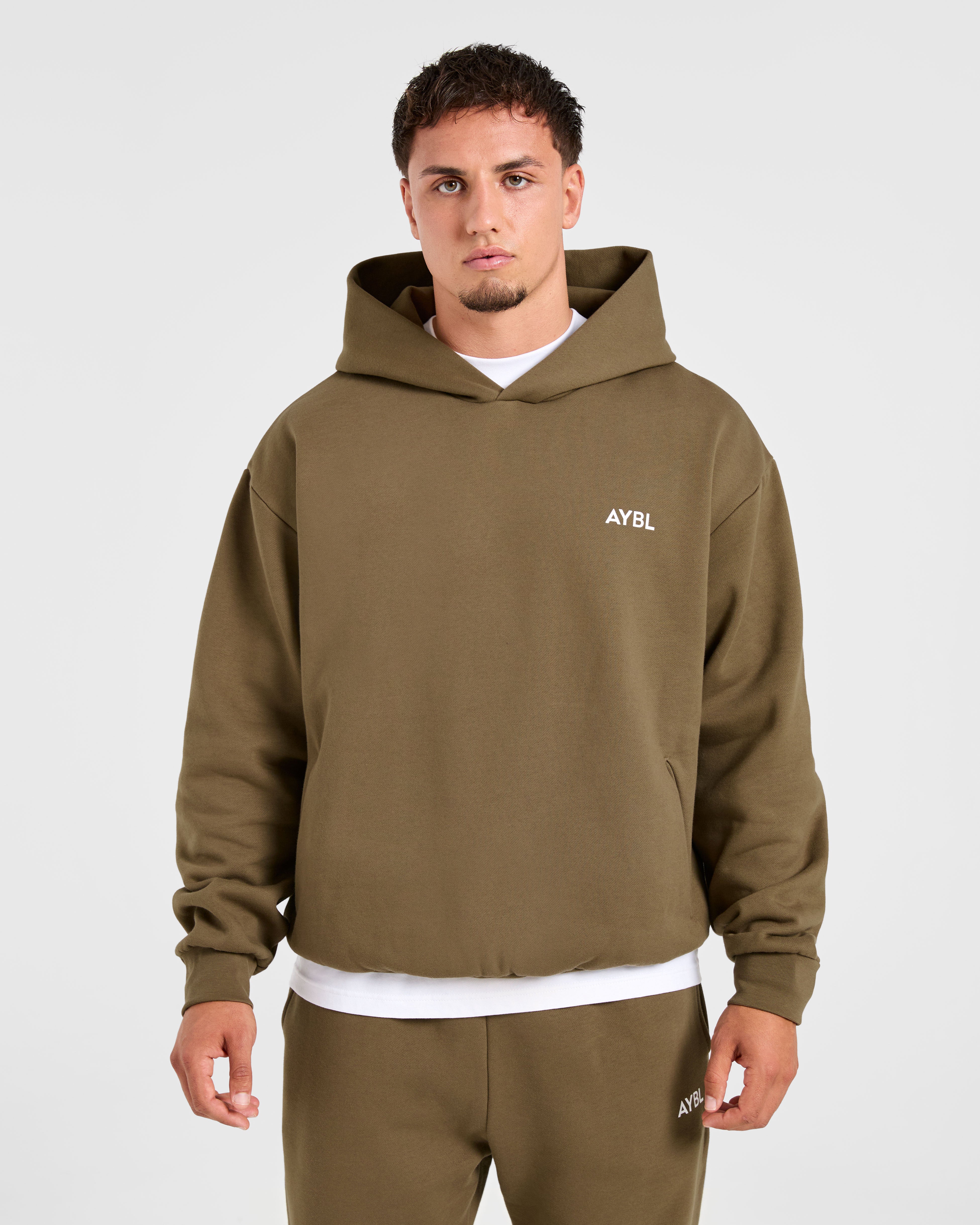 Essential Oversized Hoodie - Olive Grün