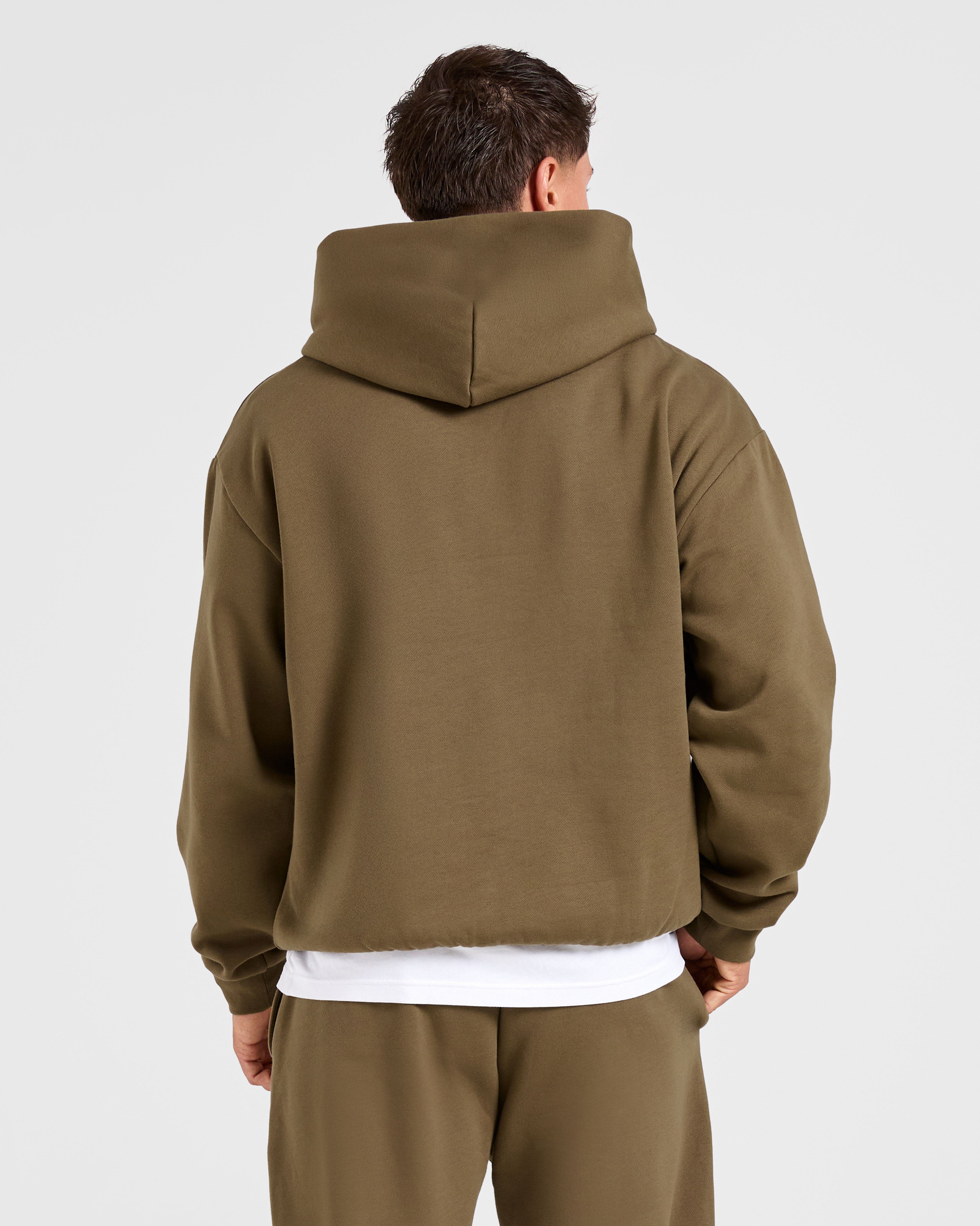 Essential Oversized Hoodie - Olive Grün
