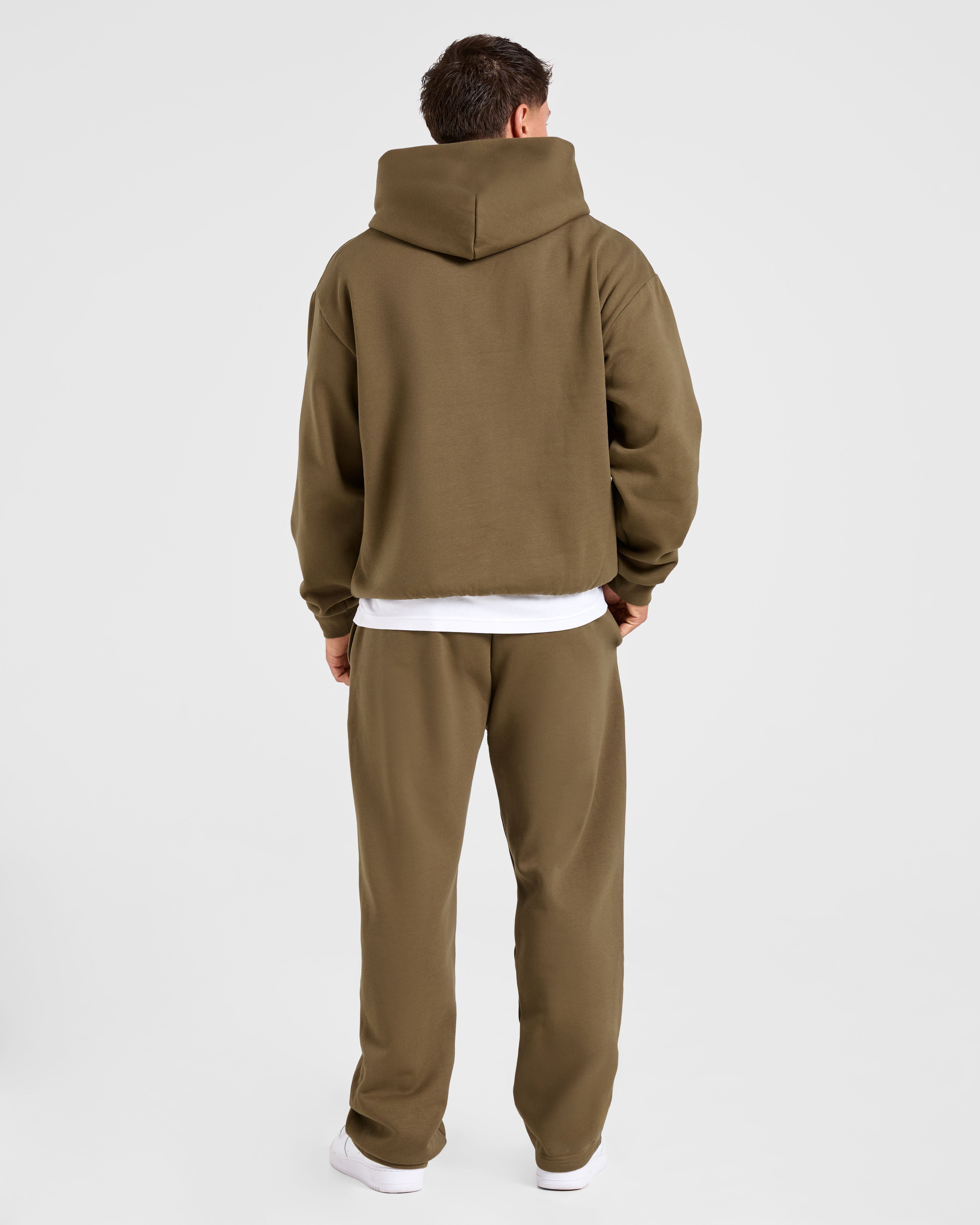 Essential Oversized Hoodie - Olive Grün