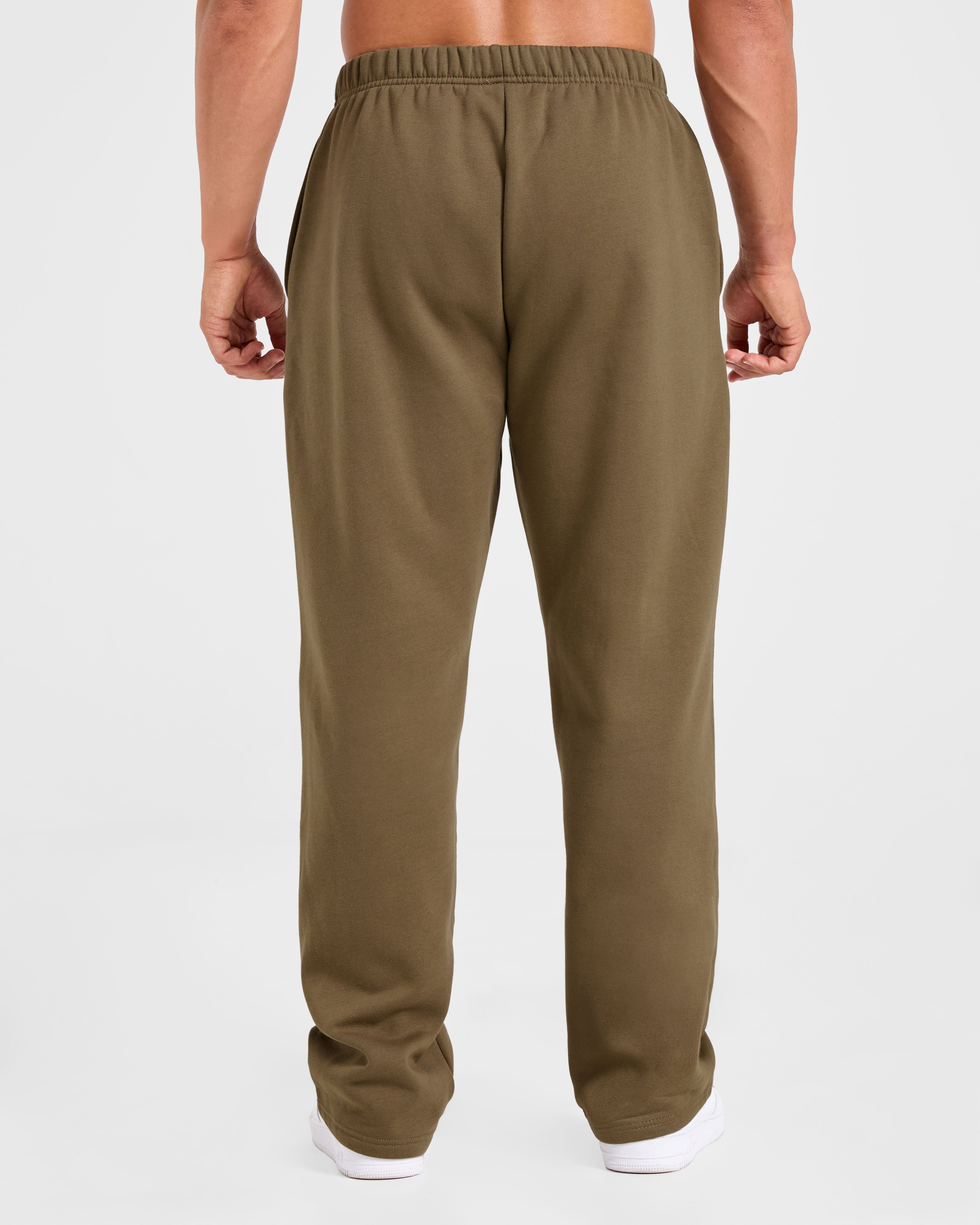 Essential Oversized Straight Leg Joggers- Olive Grün