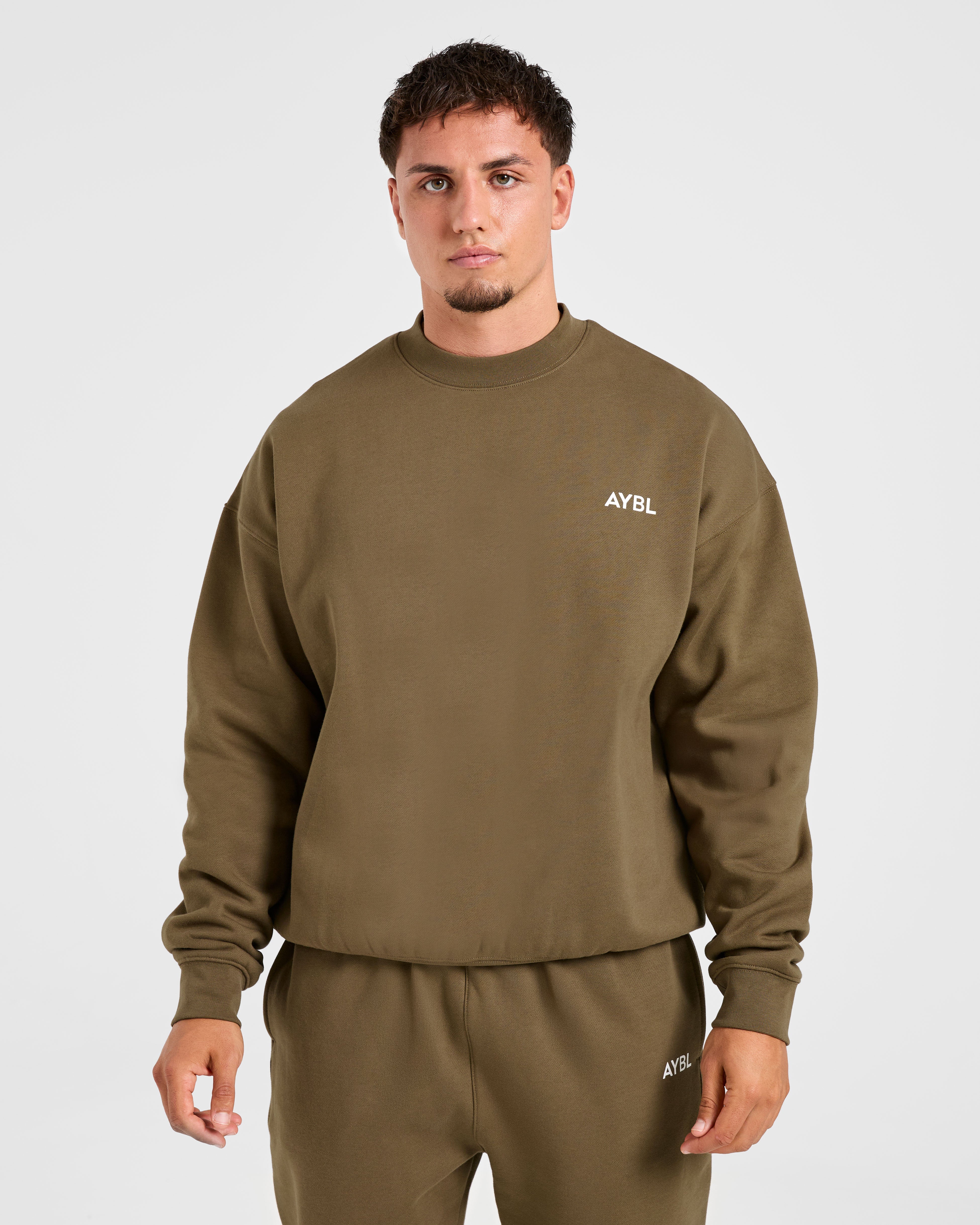 Essential Oversized Sweater - Olive Grün