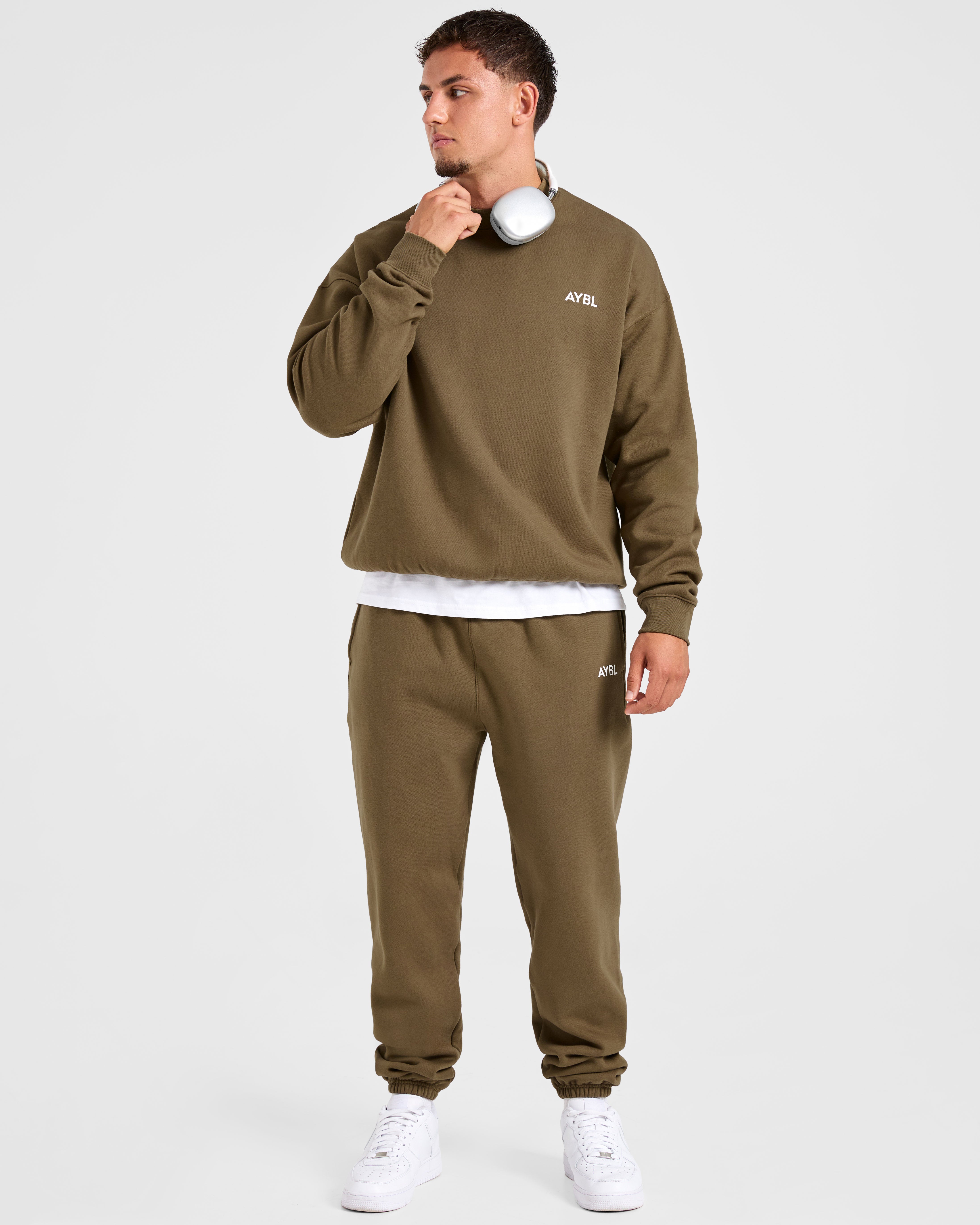 Essential Oversized Joggers- Olive Grün