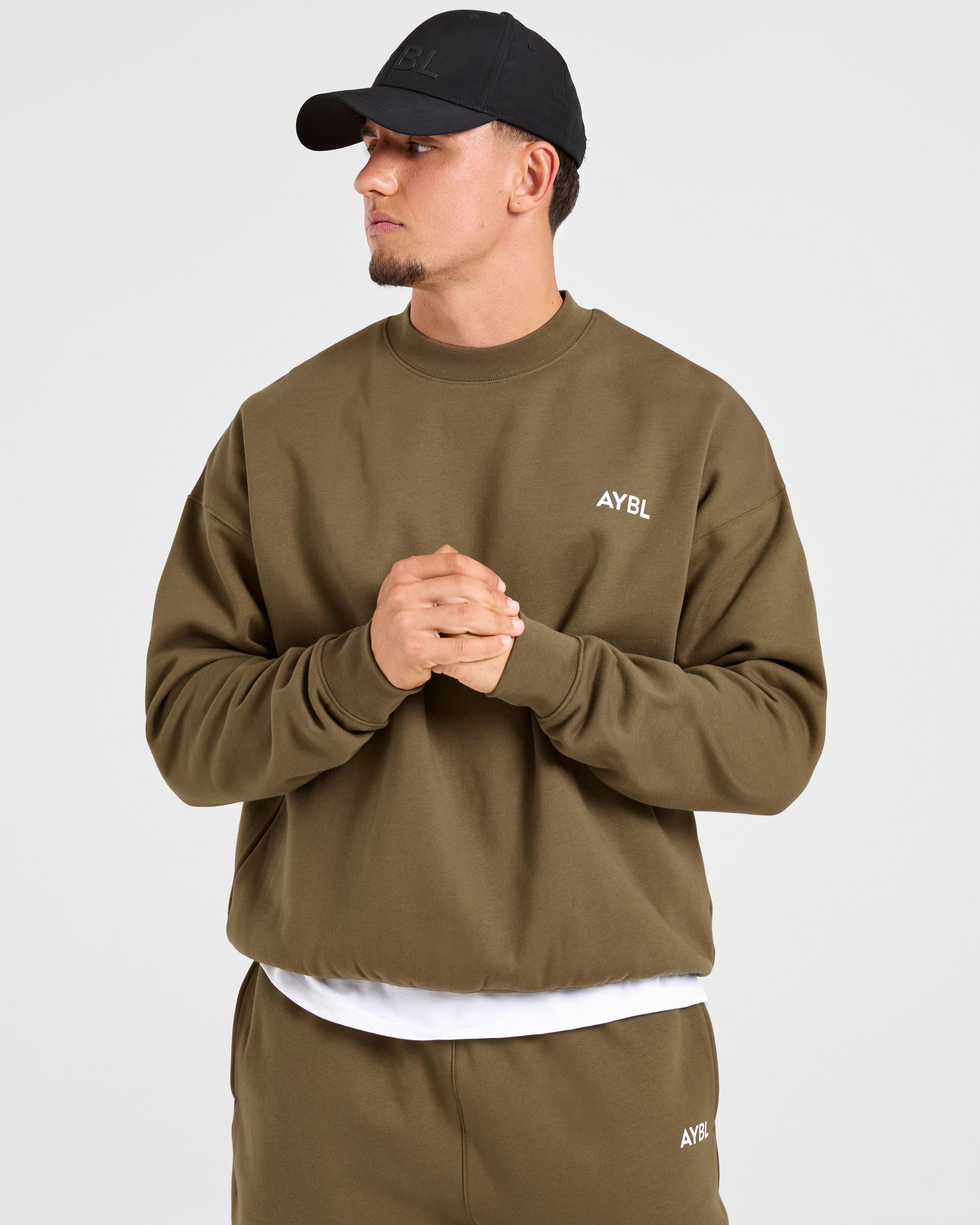 Essential Oversized Sweater - Olive Grün