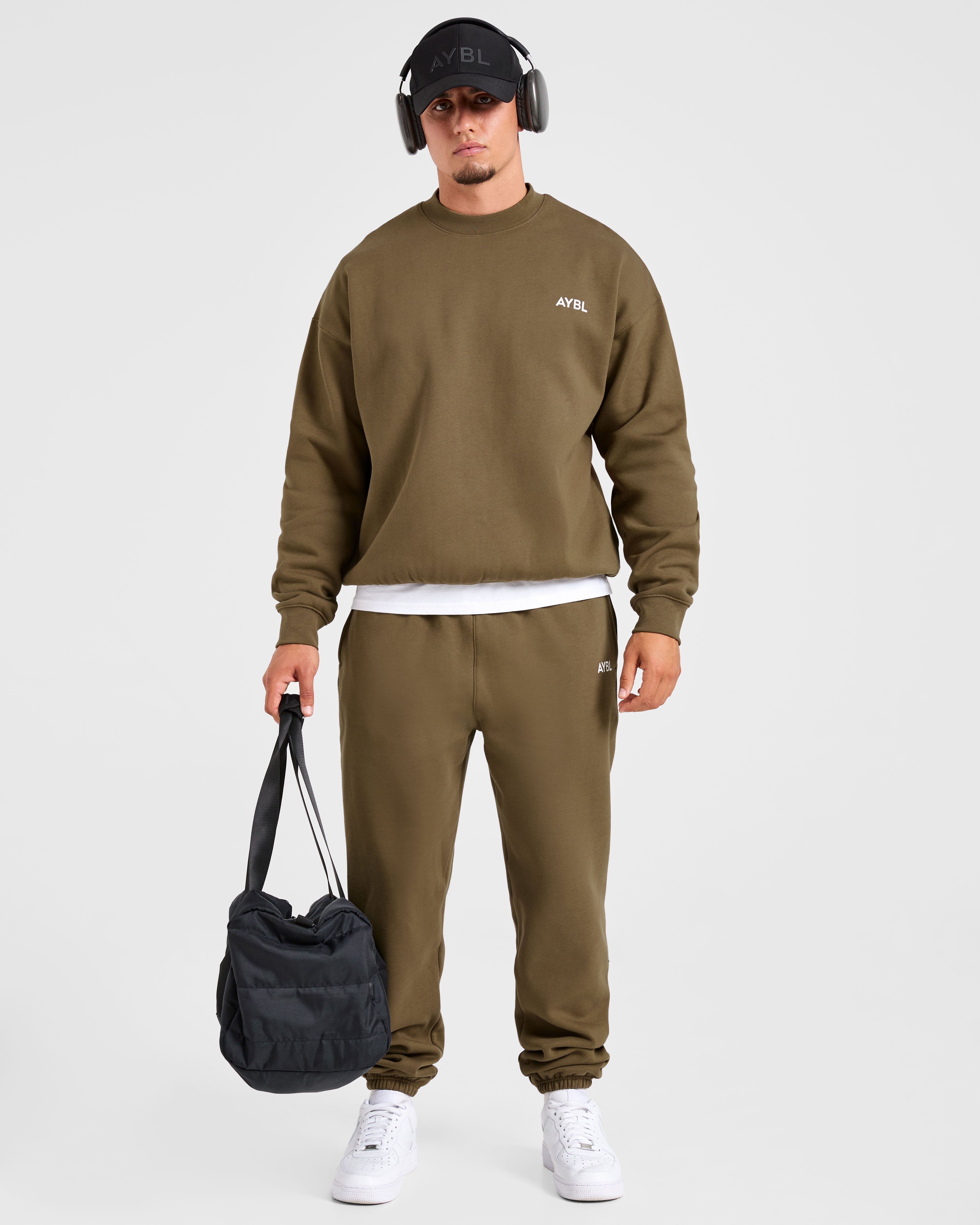 Essential Oversized Sweater - Olive Grün