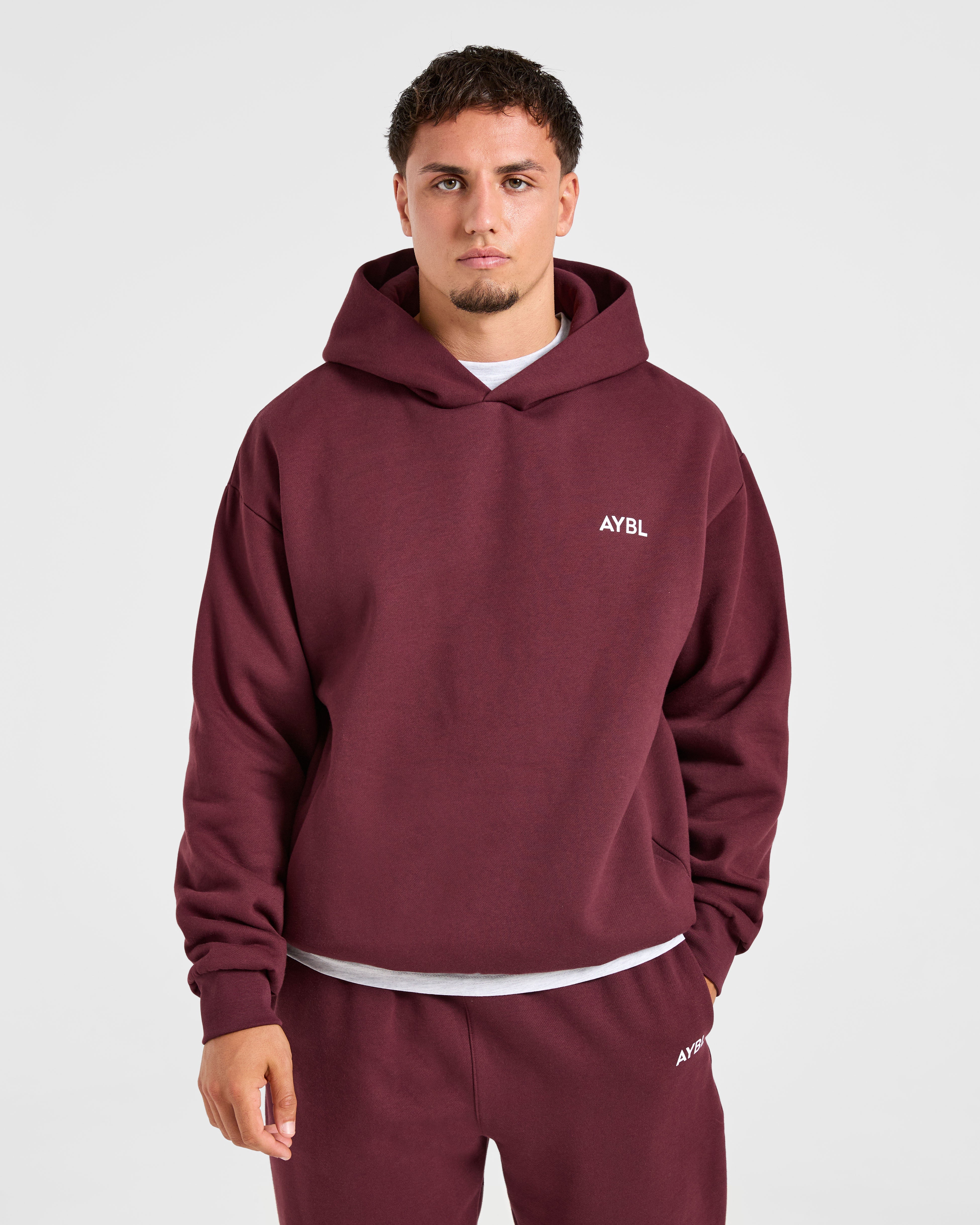 Essential Oversized Hoodie - Burgundy Rot