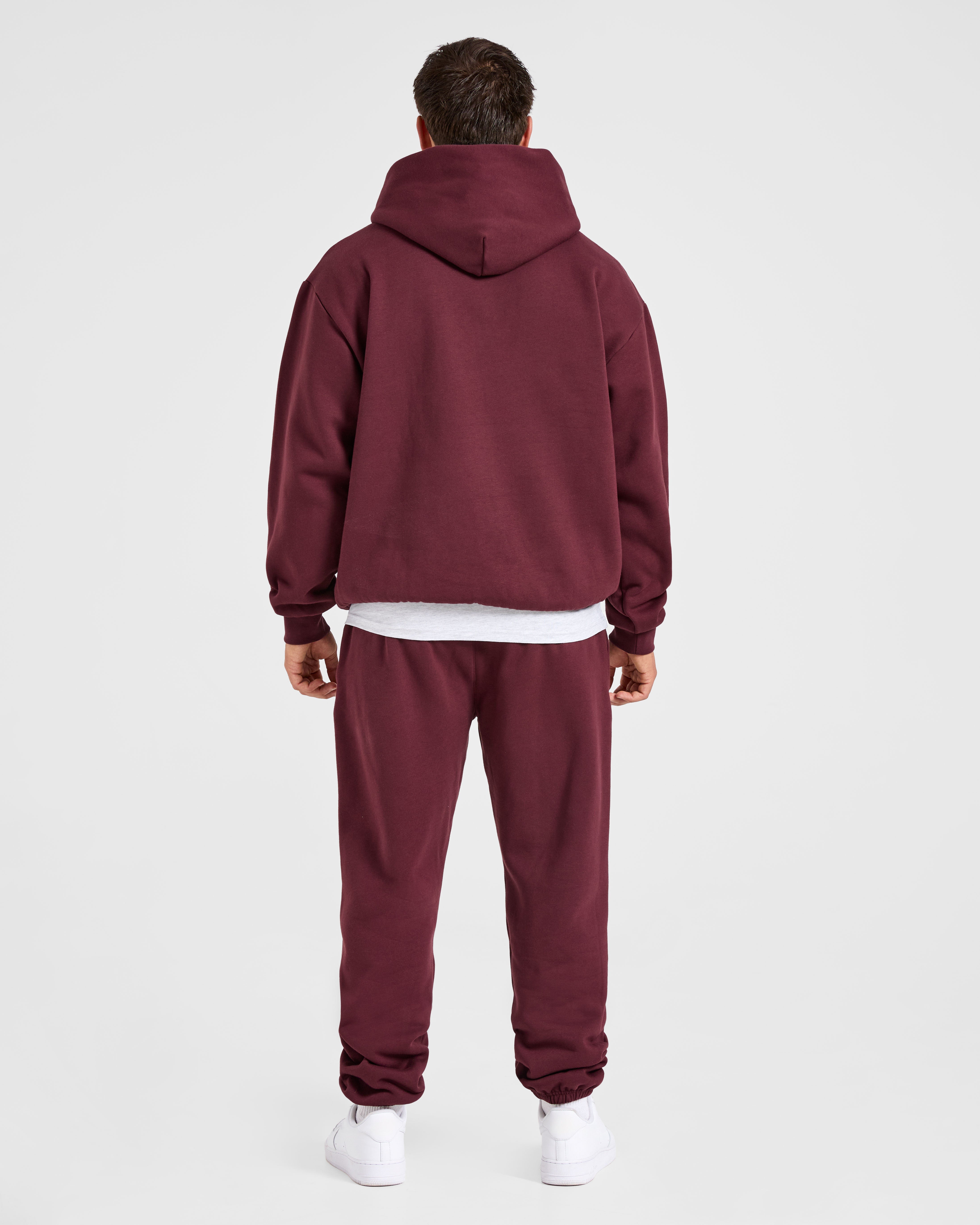 Essential Oversized Hoodie - Burgundy Rot