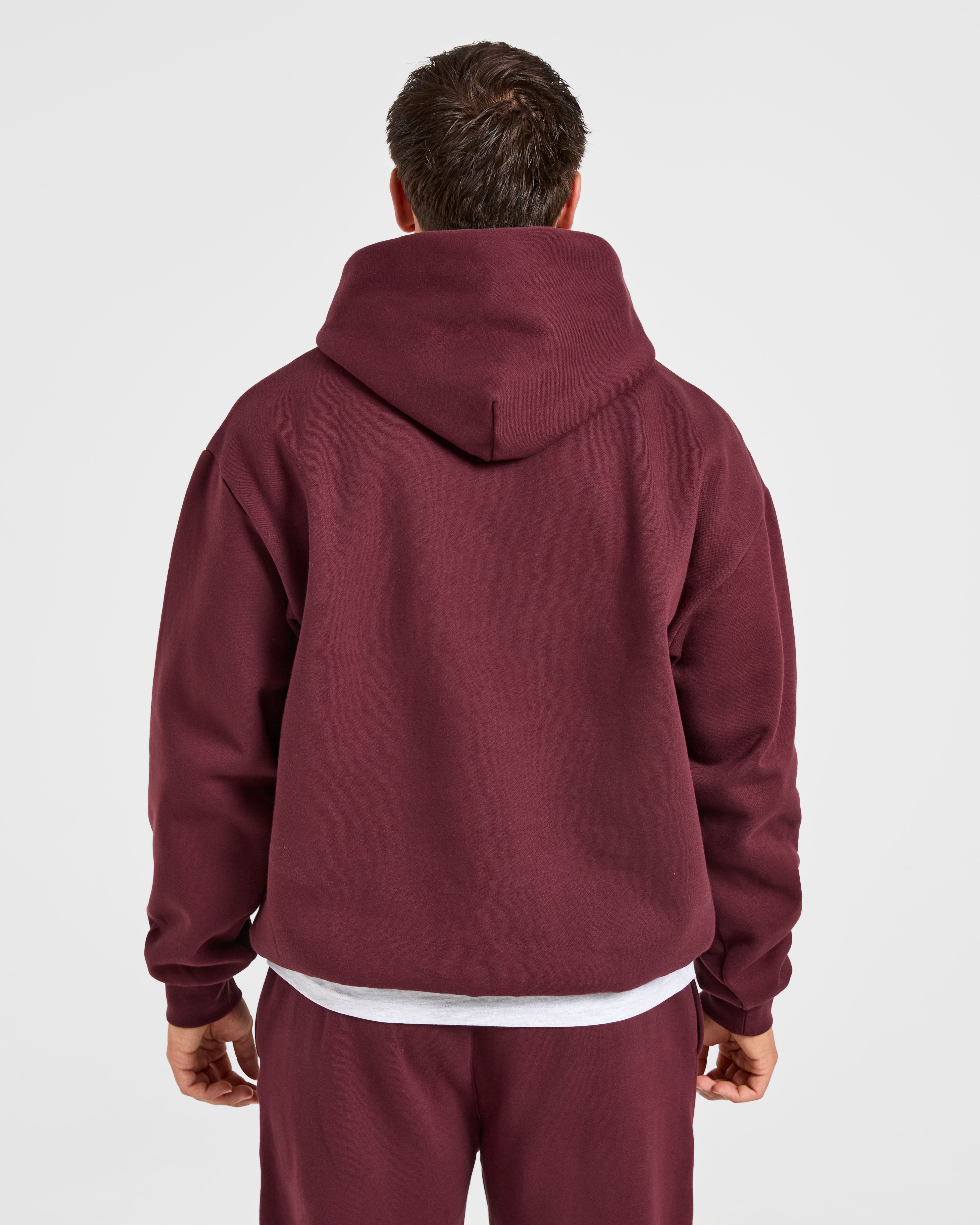 Essential Oversized Hoodie - Burgundy Rot