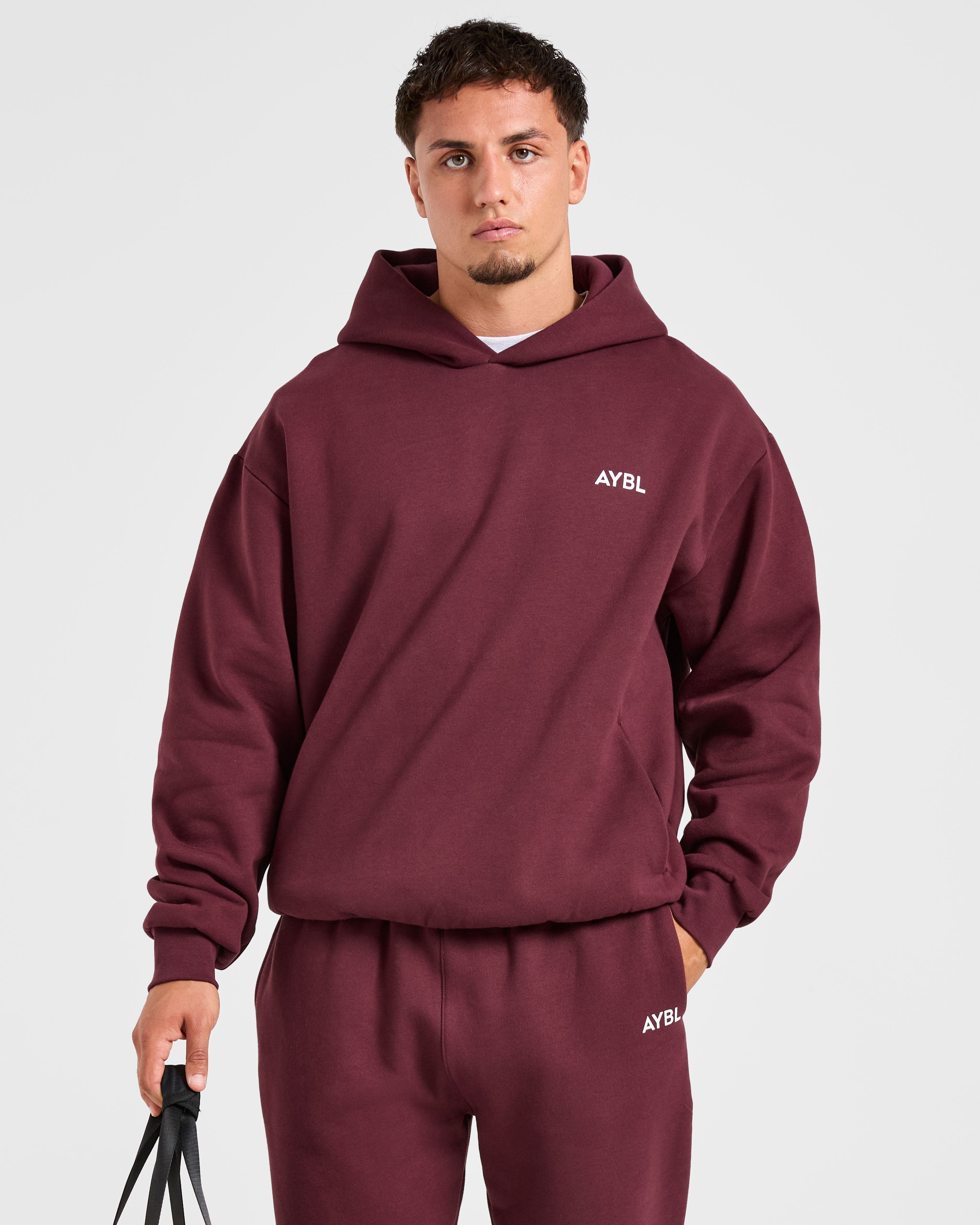 Essential Oversized Hoodie - Burgundy Rot
