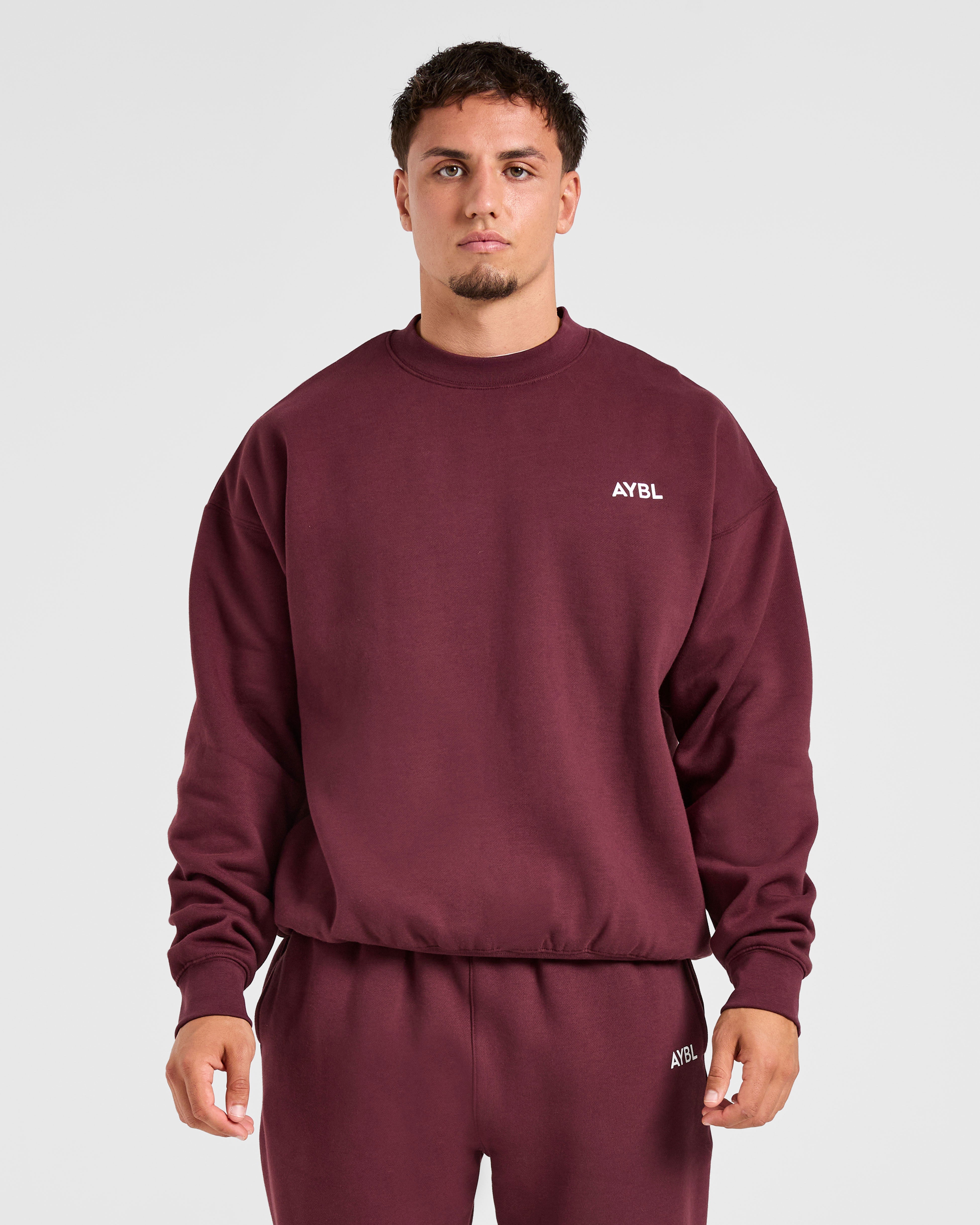 Essential Oversized Sweater - Burgundy Rot