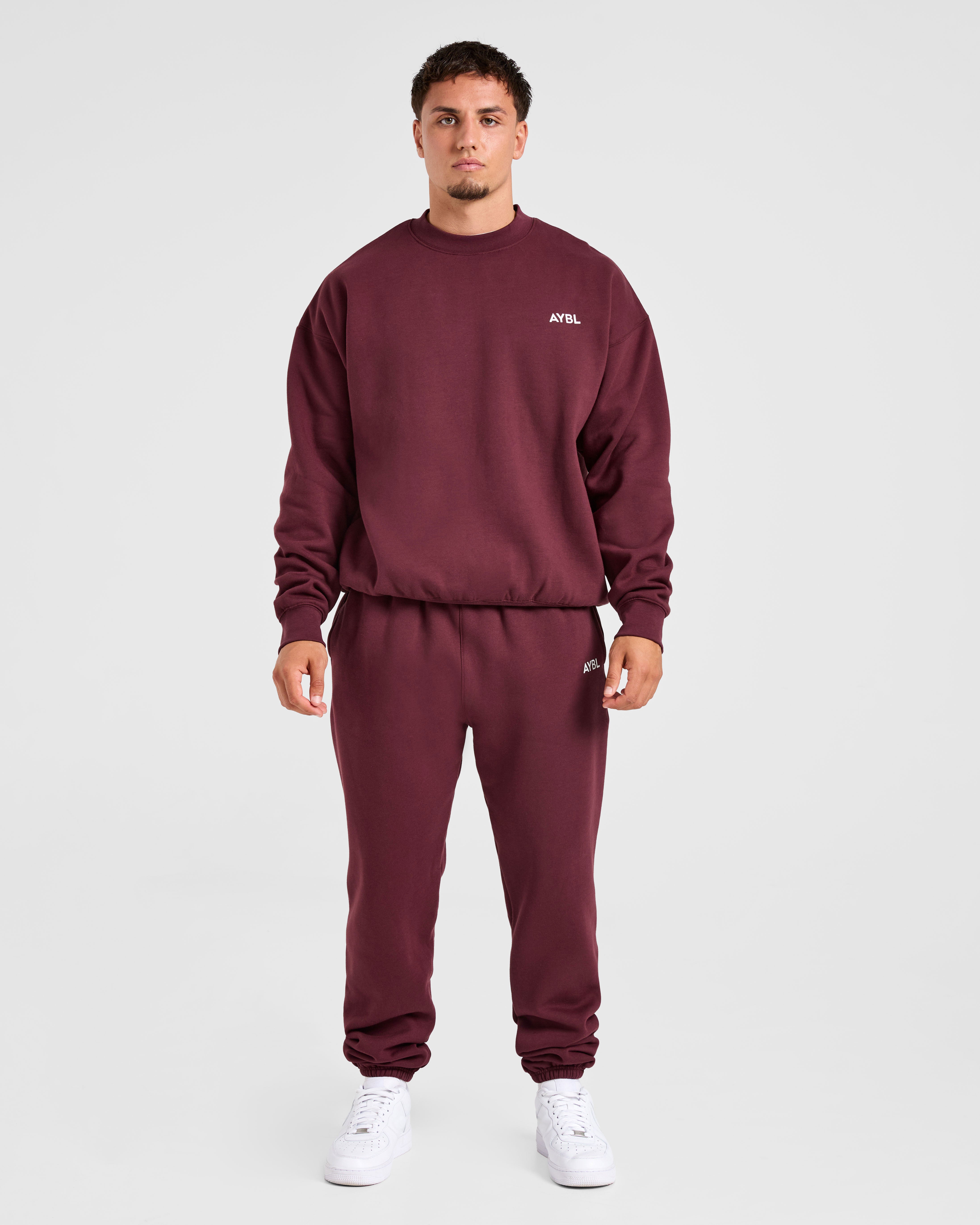 Essential Oversized Sweater - Burgundy Rot