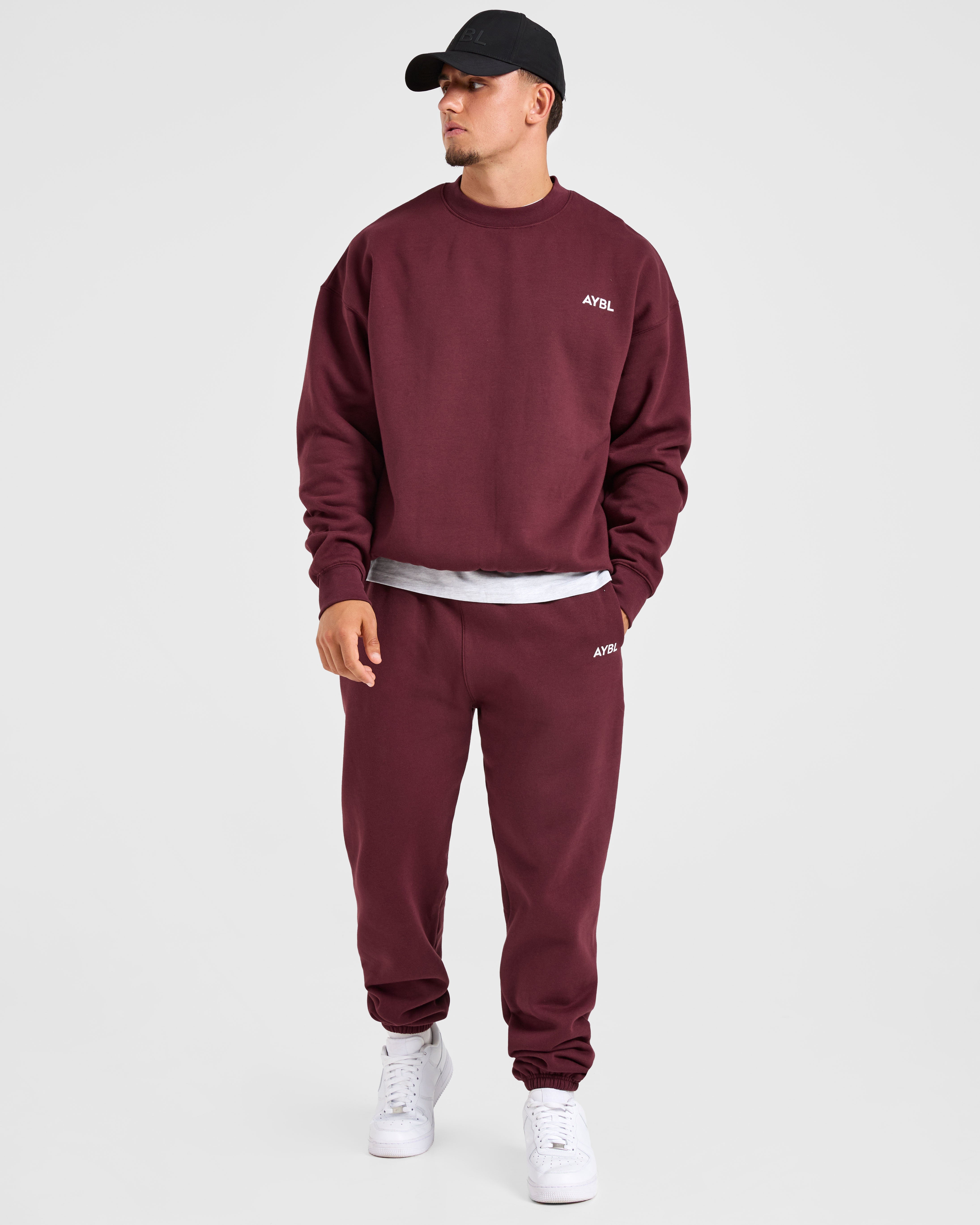 Essential Oversized Sweater - Burgundy Rot