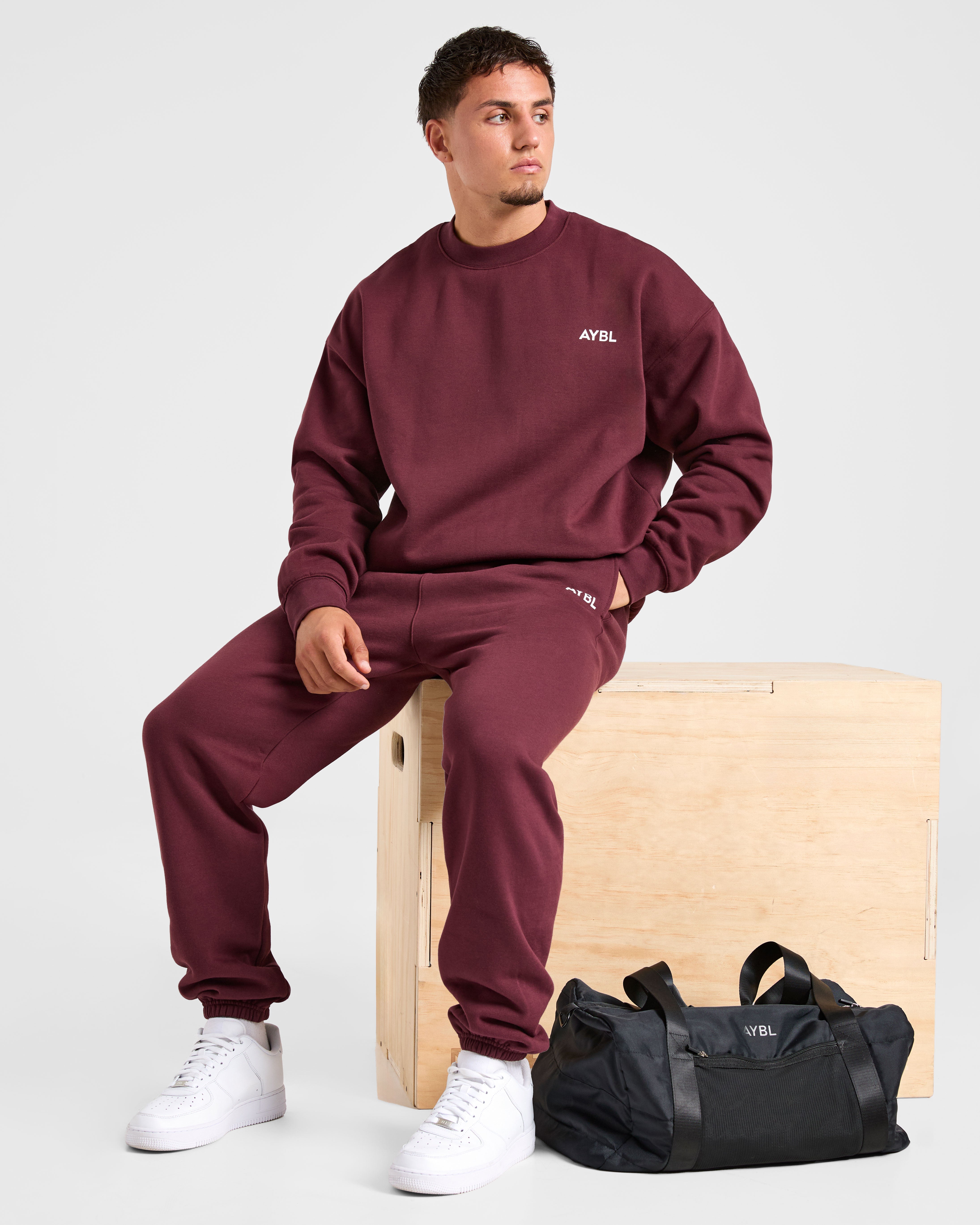 Essential Oversized Sweater - Burgundy Rot