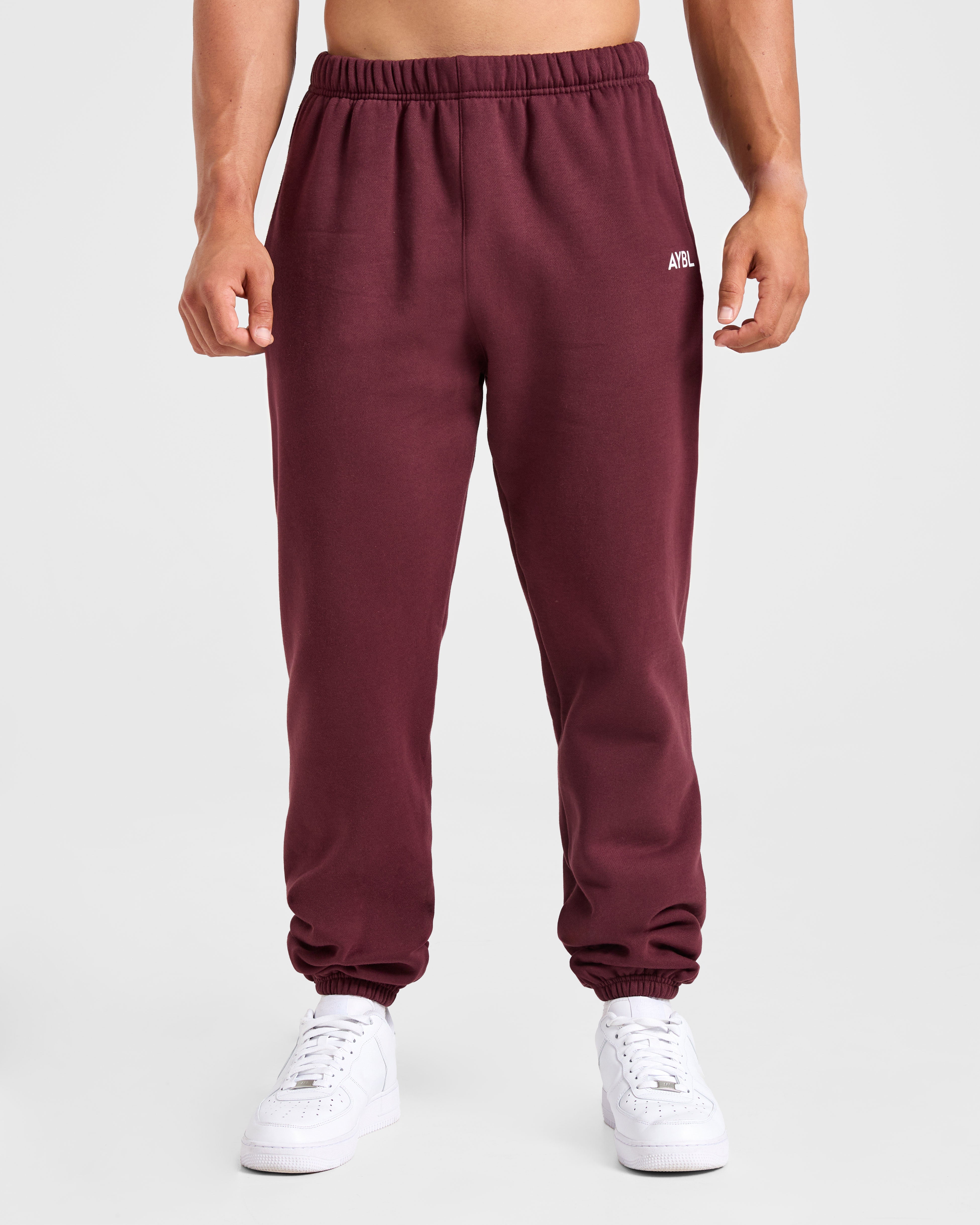 Essential Oversized Joggers- Burgundy Rot