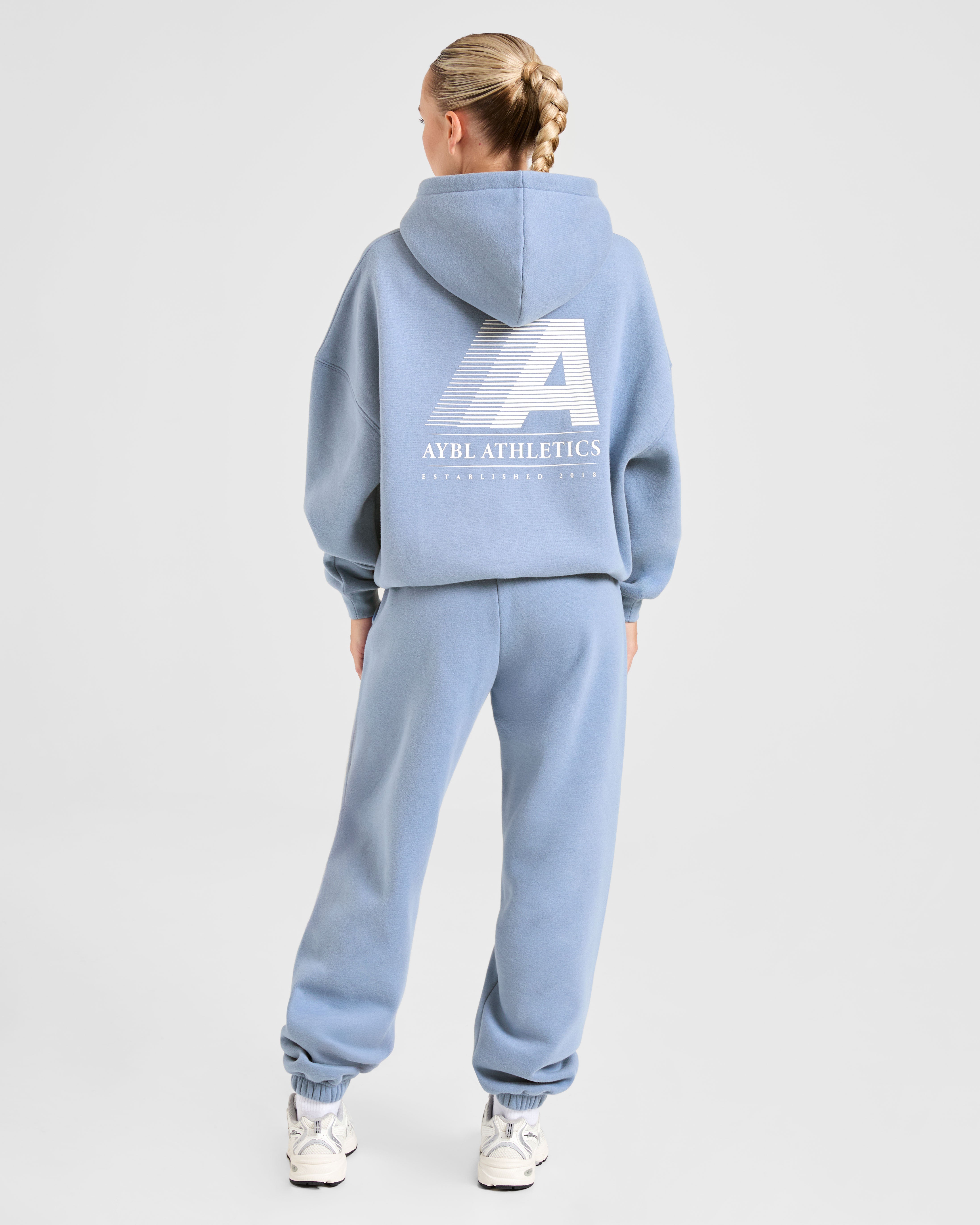 Retro Athletics Oversized Joggers - Vintage Blau