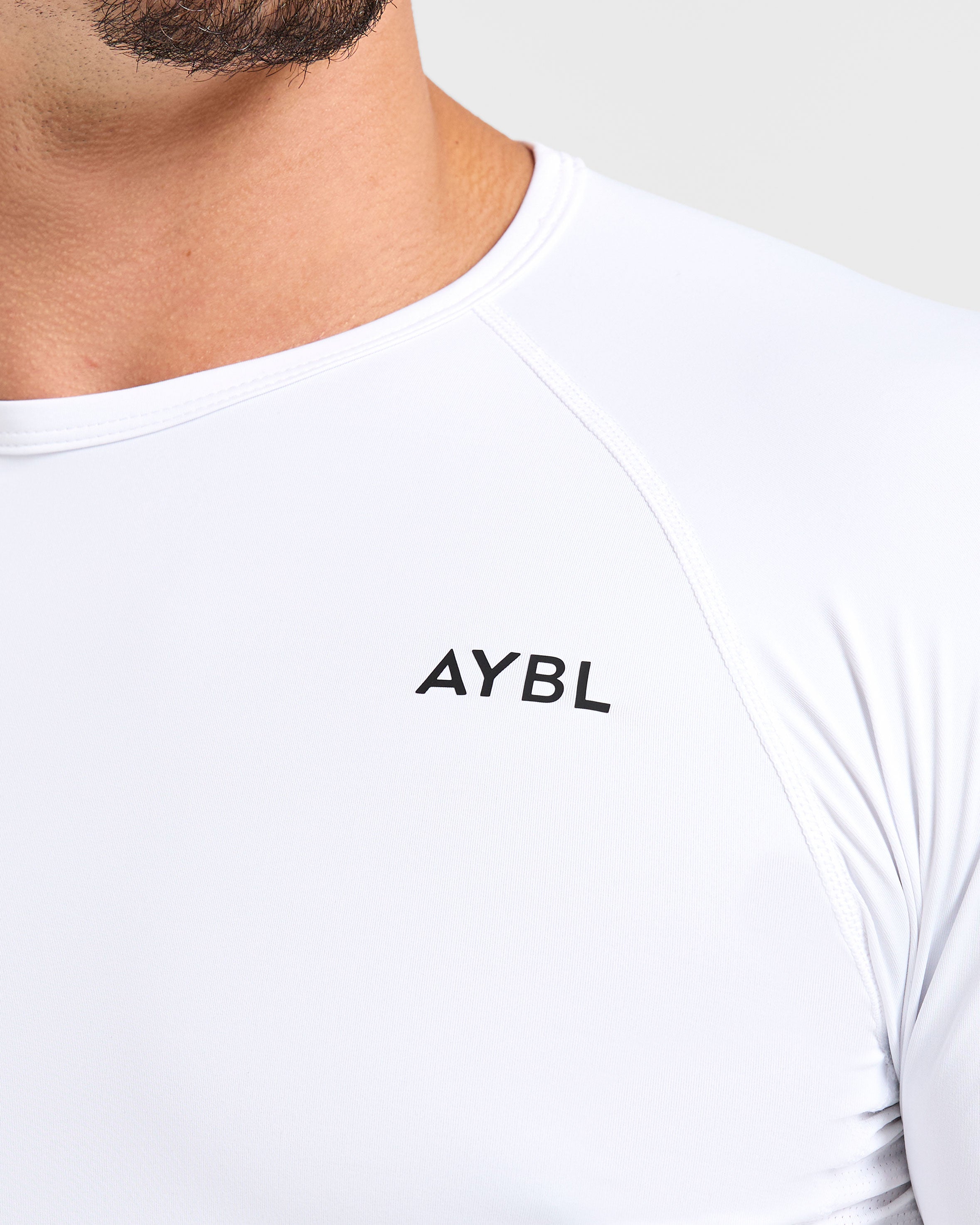 Compression Long Sleeve T Shirt - Weiß