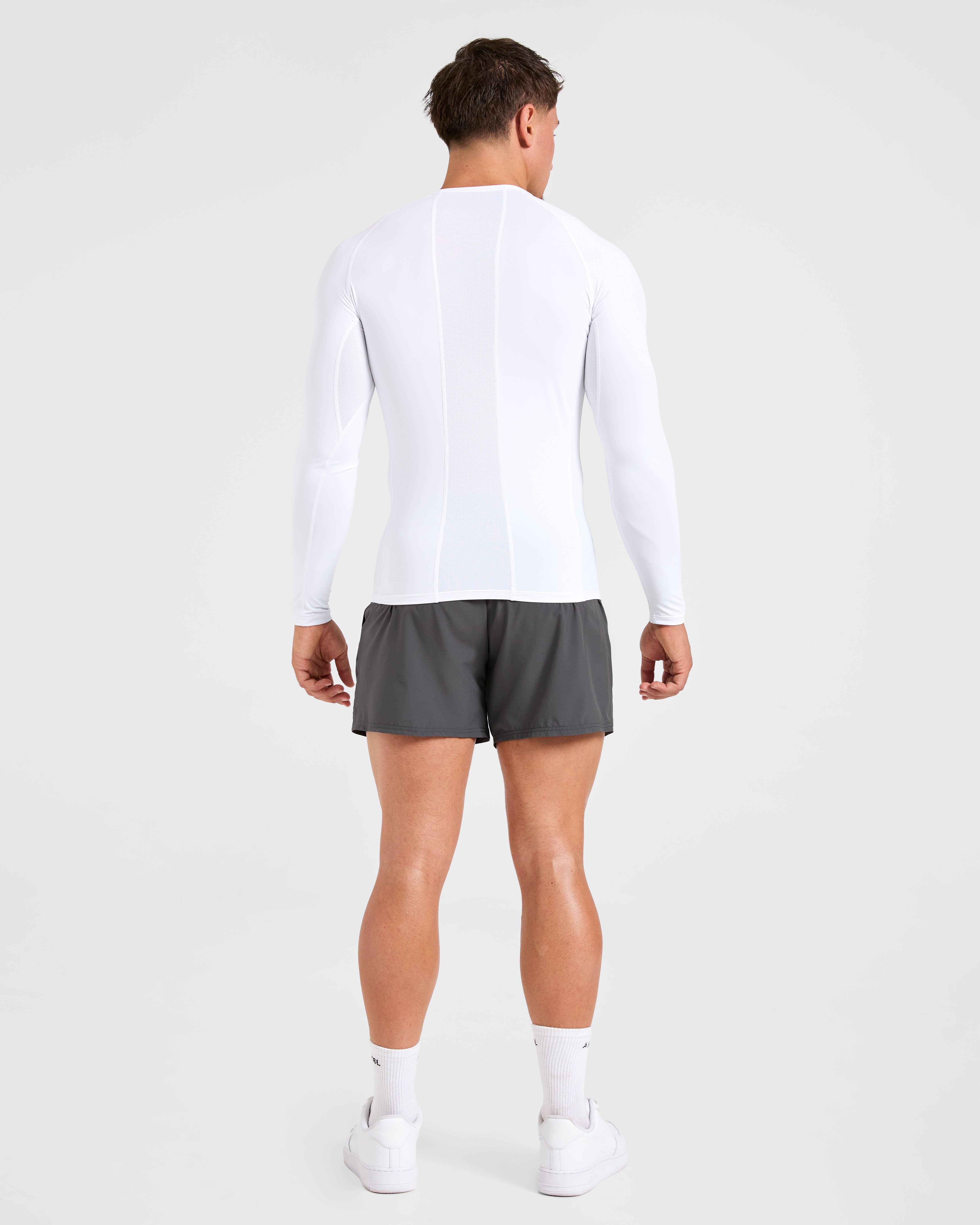 Compression Long Sleeve T Shirt - Weiß