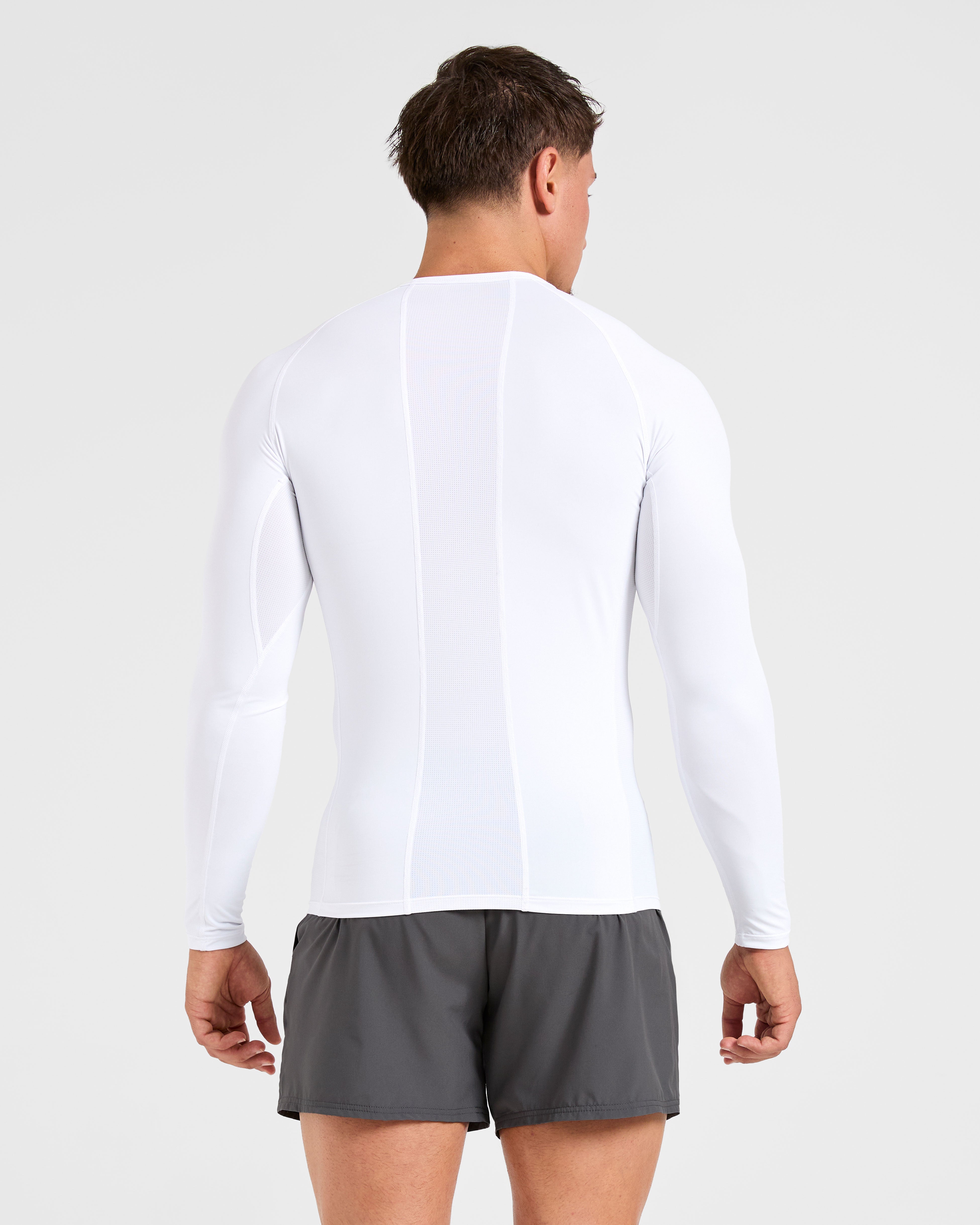 Compression Long Sleeve T Shirt - Weiß