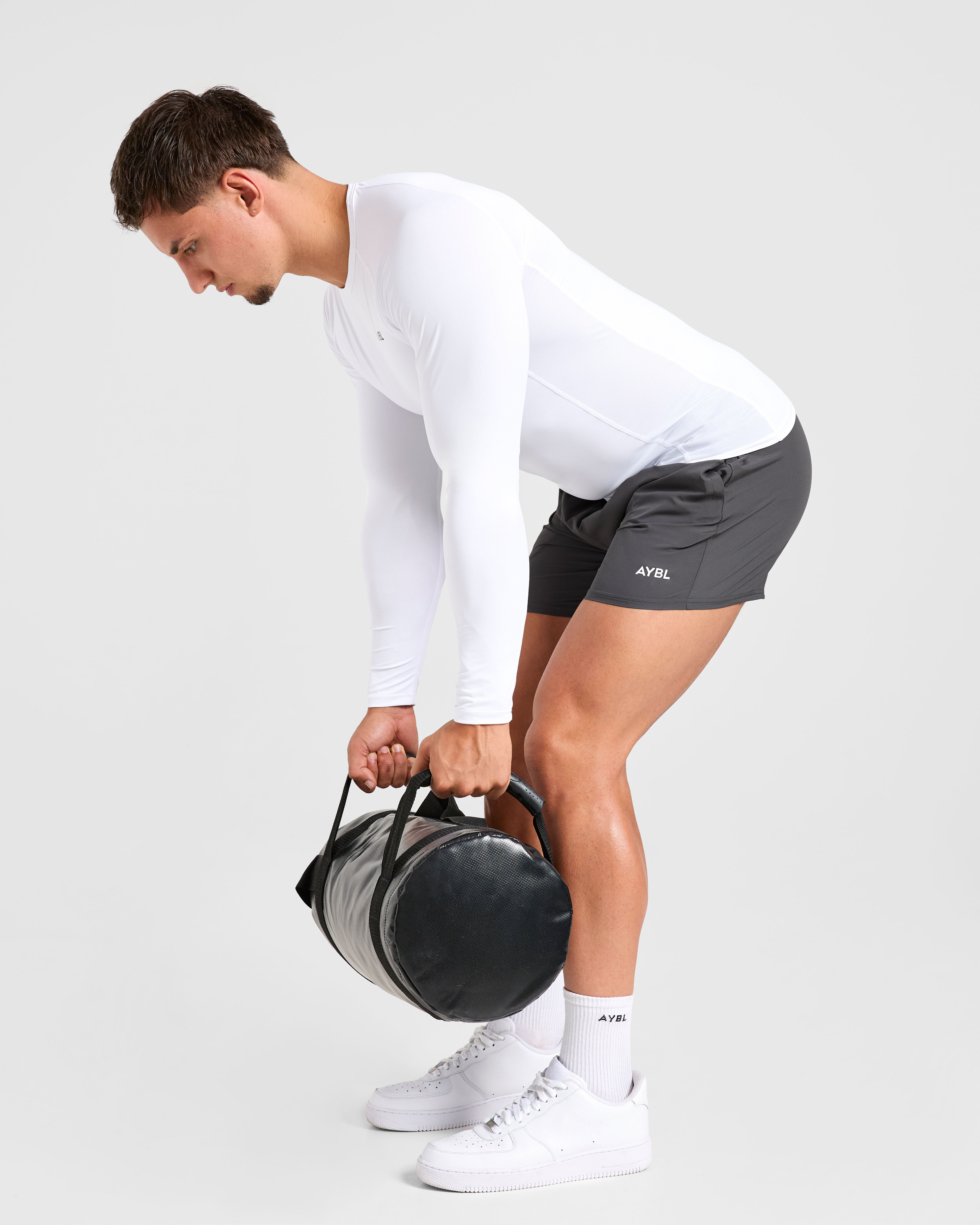 Compression Long Sleeve T Shirt - Weiß