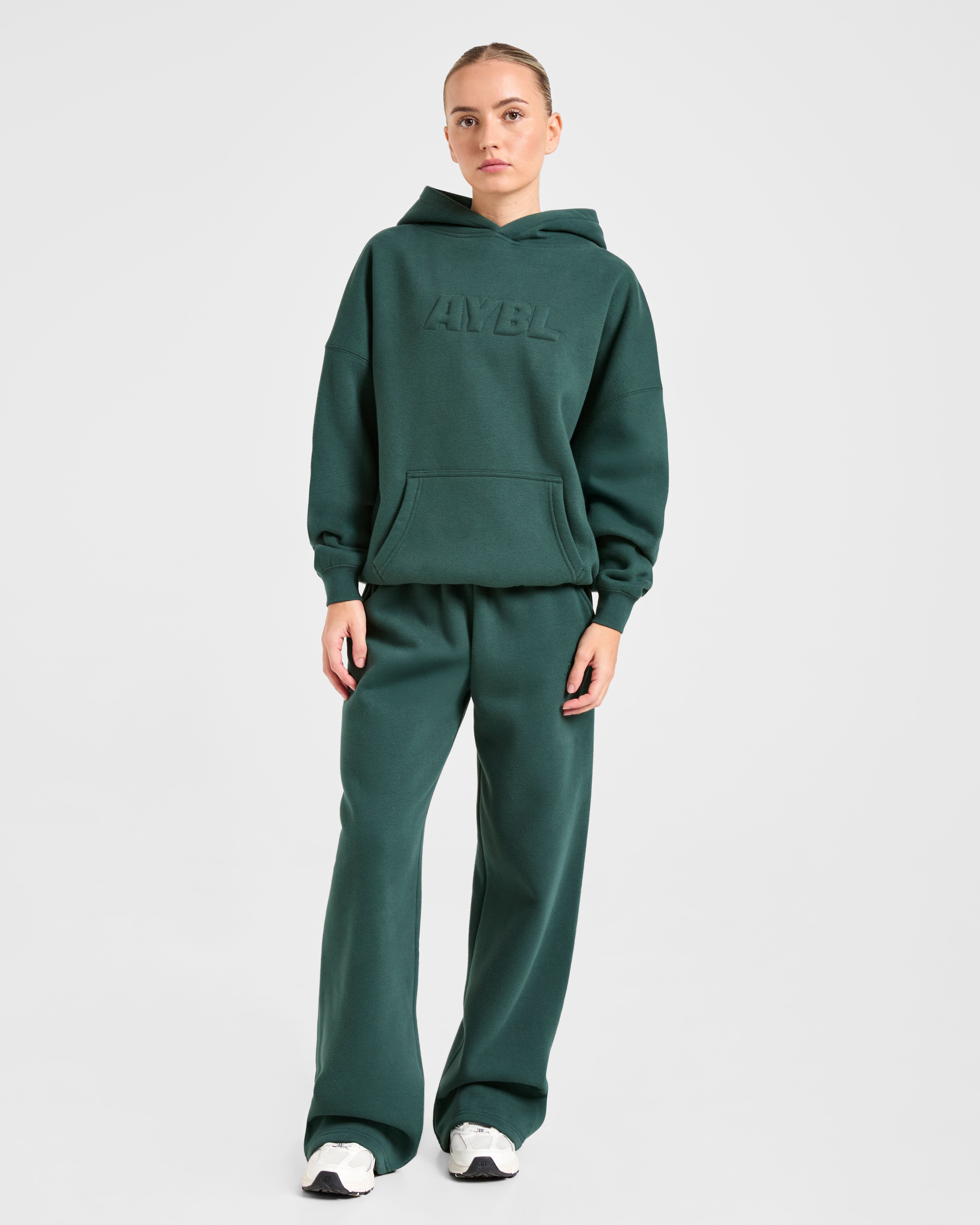 Classic Plush Oversized Hoodie - Pine Grün