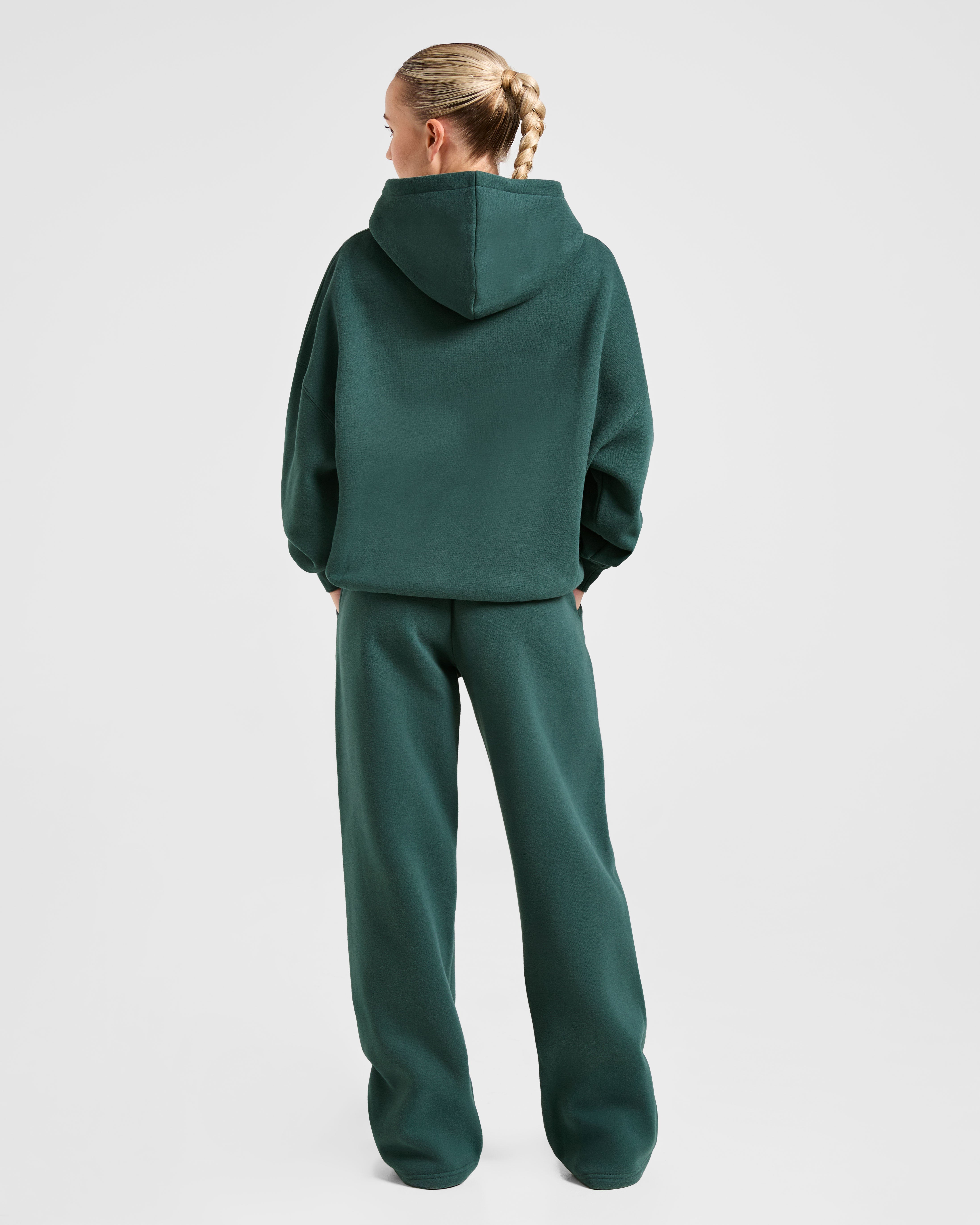 Classic Plush Oversized Hoodie - Pine Grün