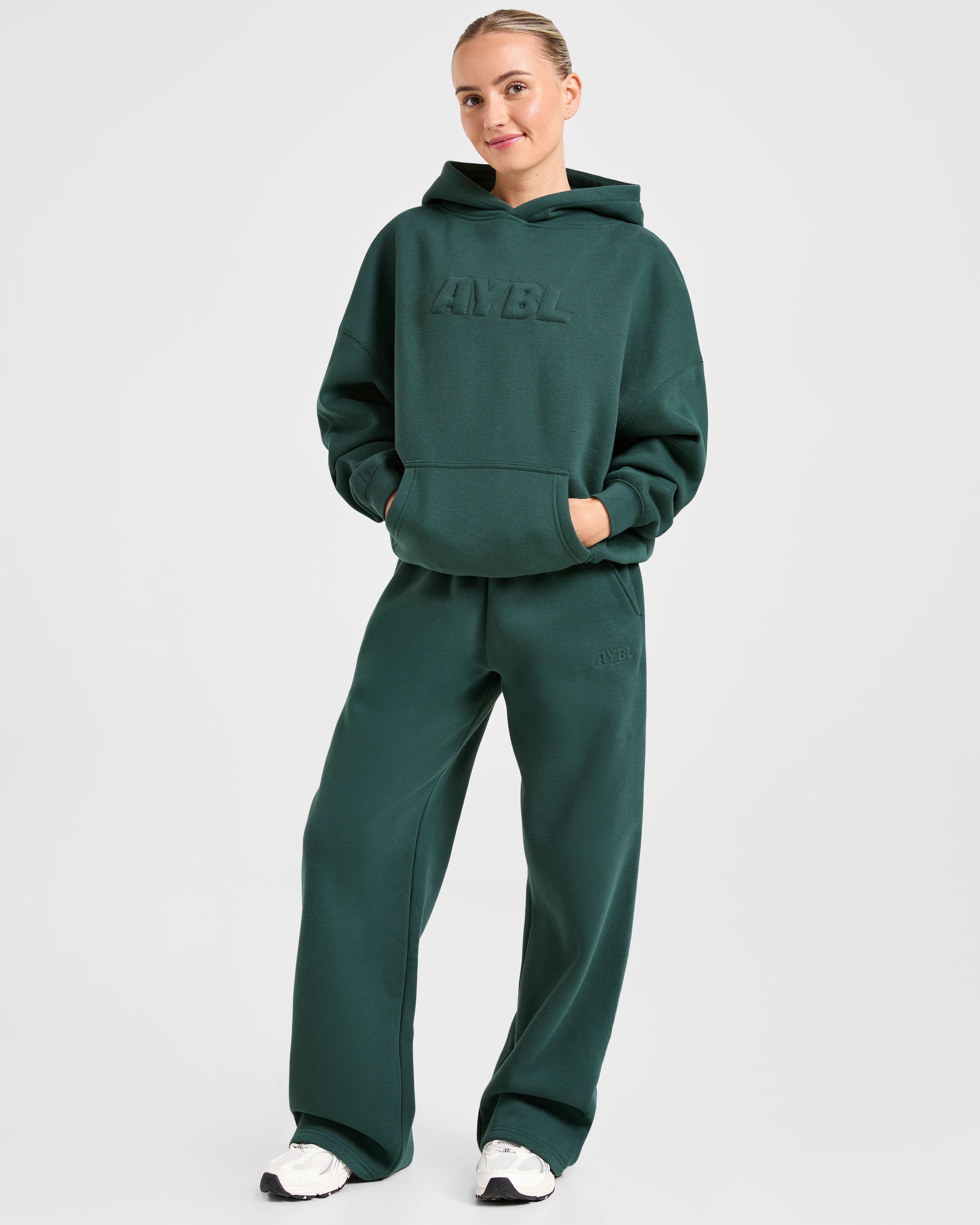 Classic Plush Oversized Hoodie - Pine Grün